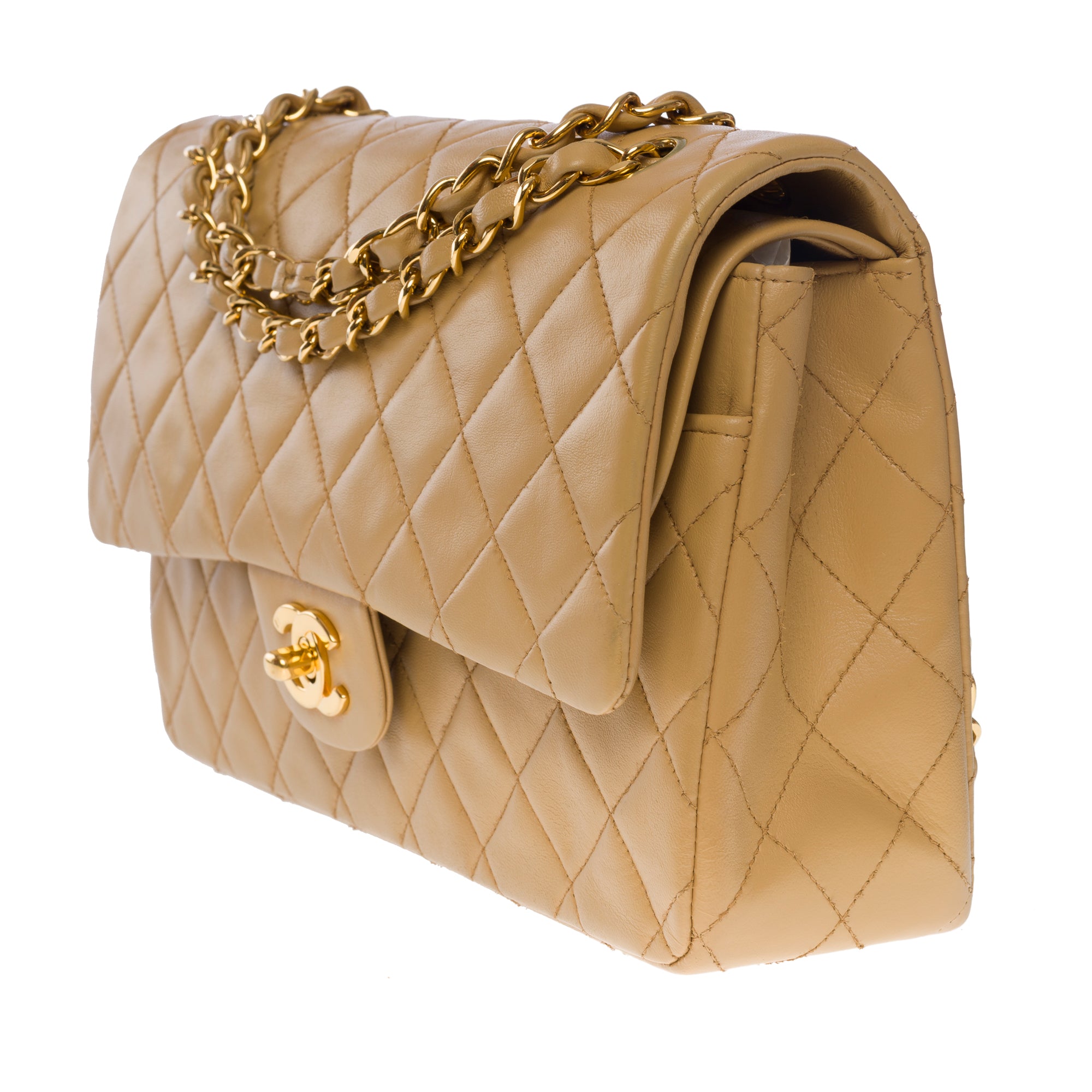 Sac CHANEL Timeless/Classique en Cuir Beige - 103204