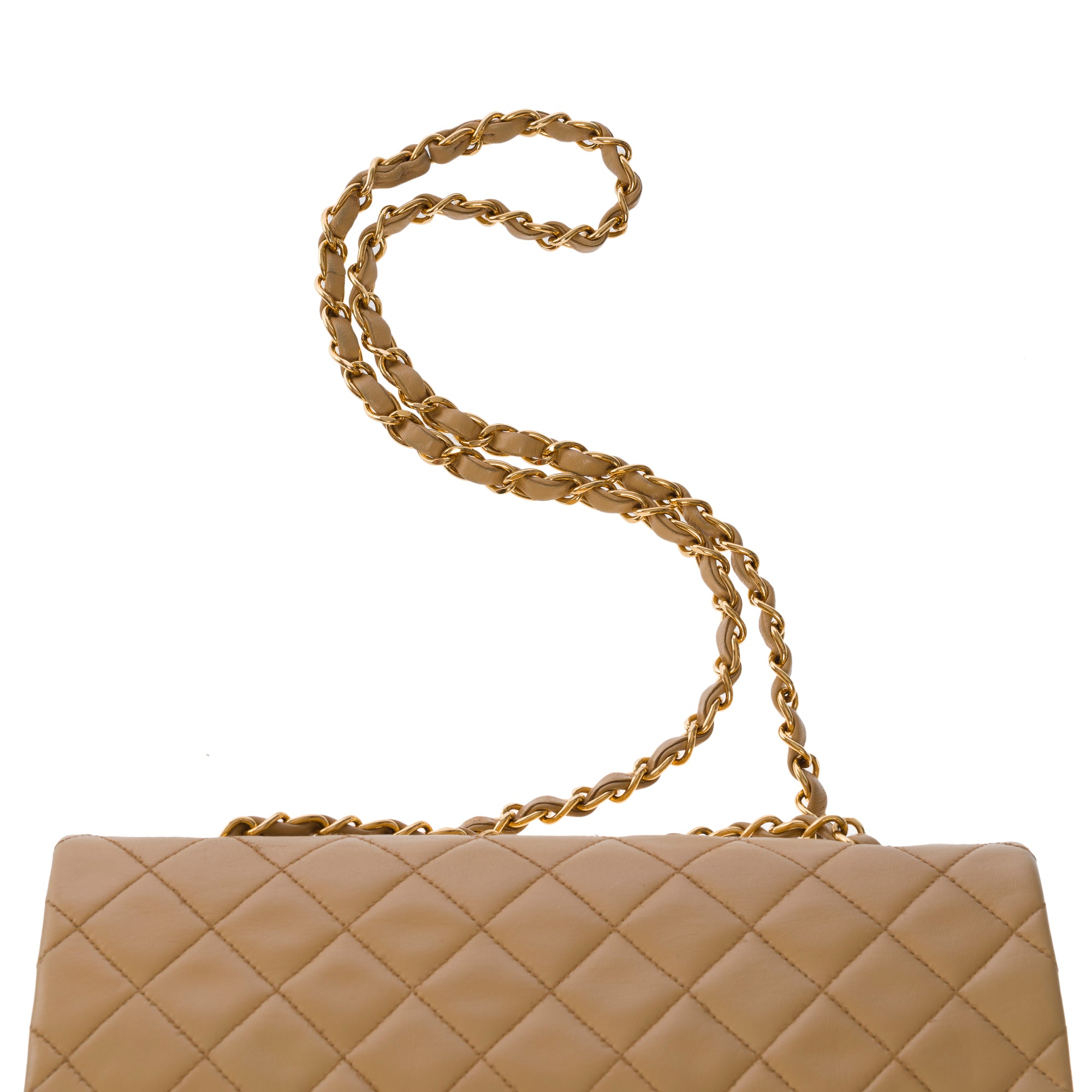Sac CHANEL Timeless/Classique en Cuir Beige - 103204