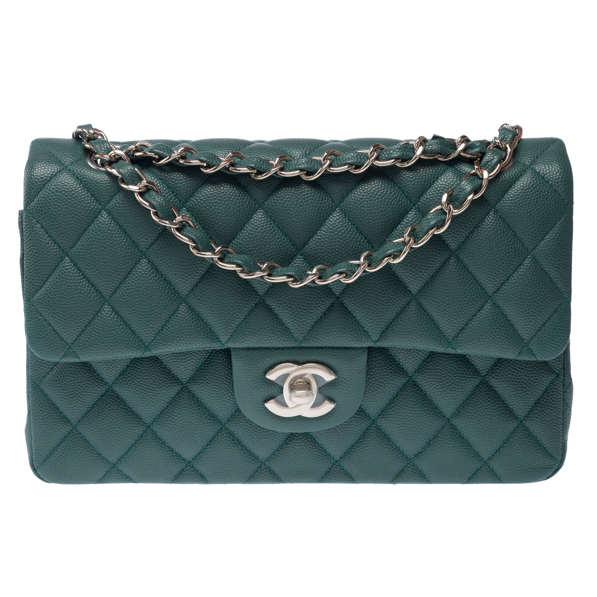Sac CHANEL Timeless/Classique en Cuir Vert - 103198