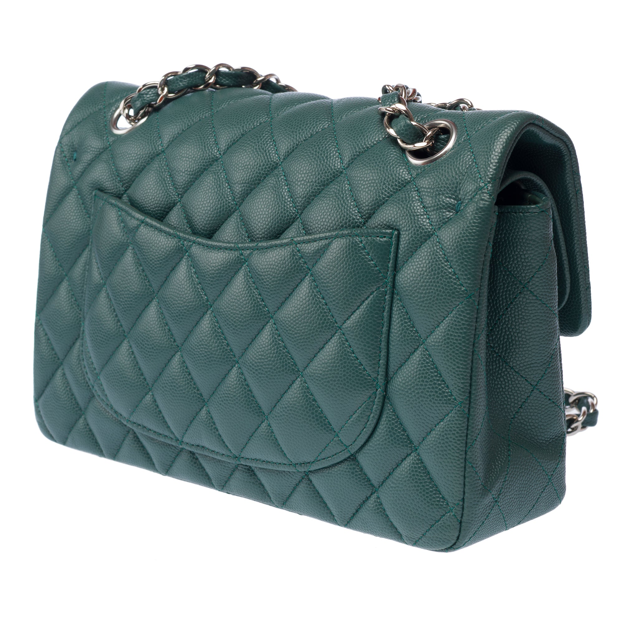 Sac CHANEL Timeless/Classique en Cuir Vert - 103198