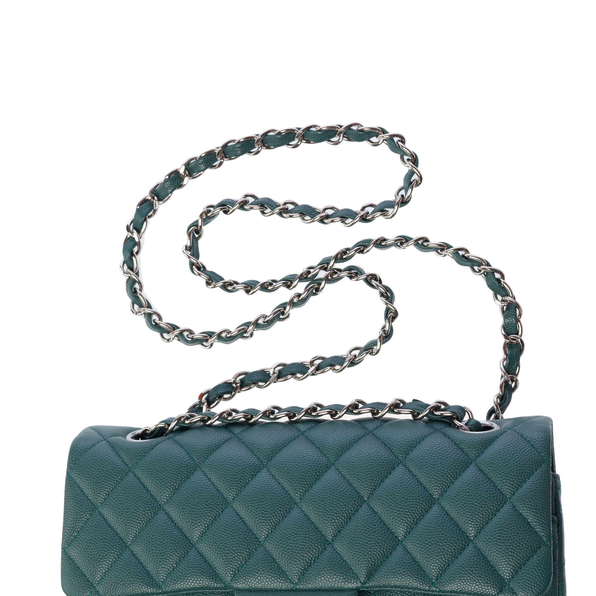 Sac CHANEL Timeless/Classique en Cuir Vert - 103198