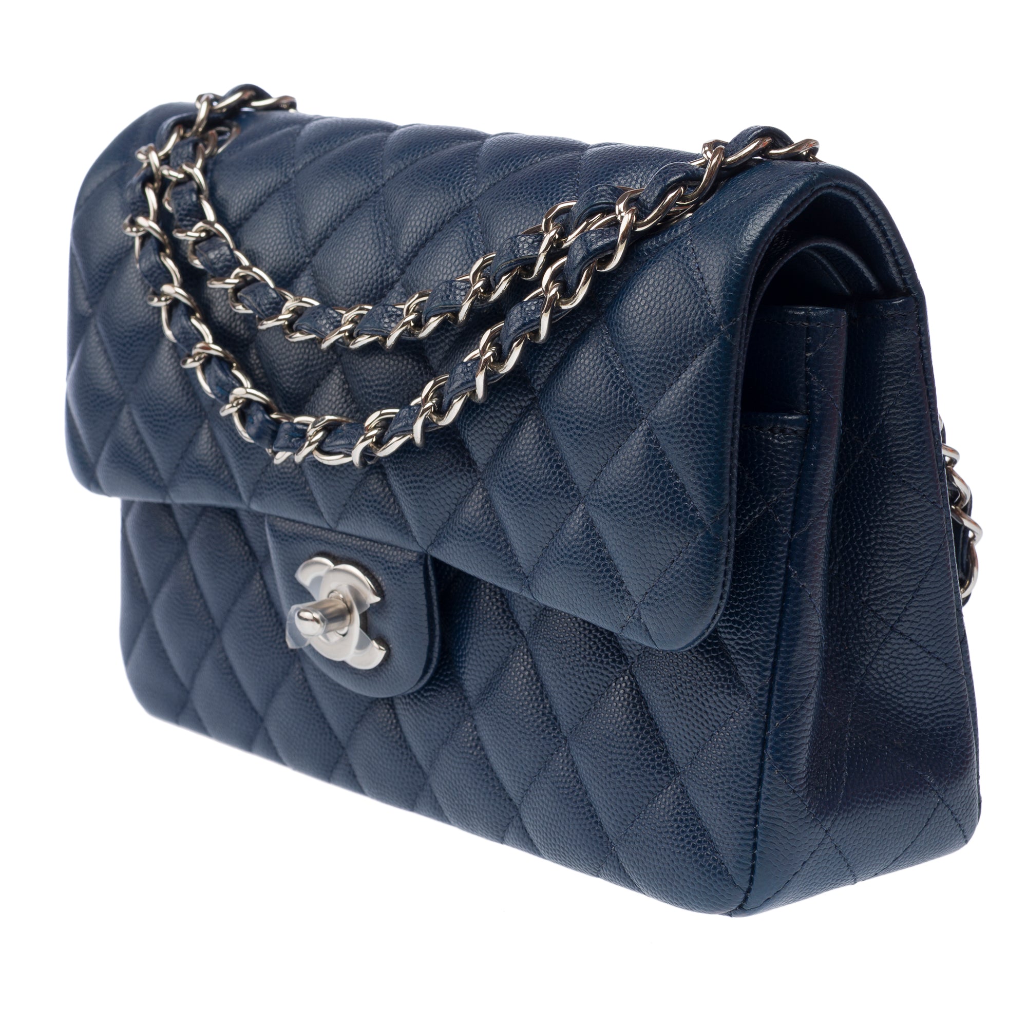 Sac CHANEL Timeless/Classique en Cuir Bleu Marine - 103194
