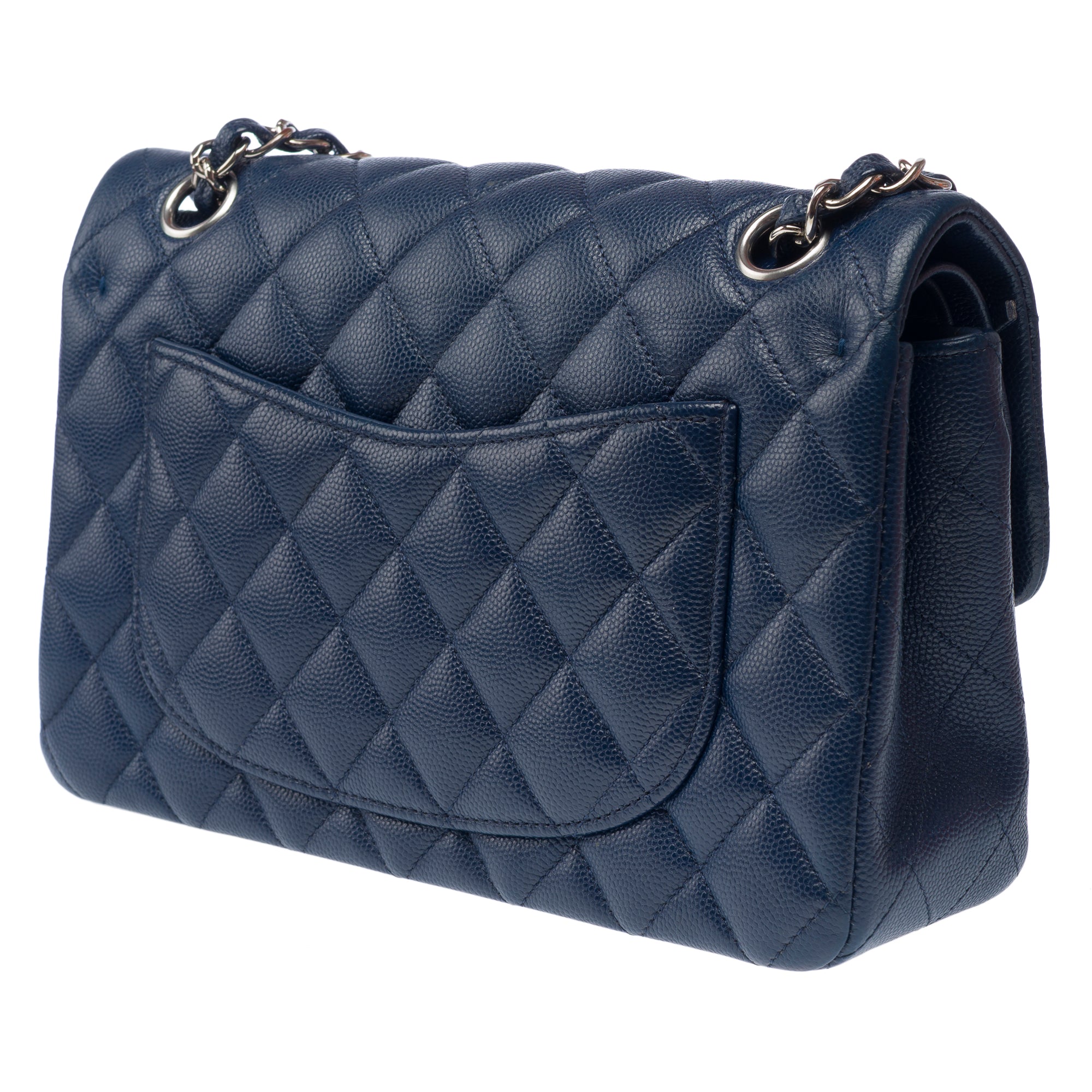 Sac CHANEL Timeless/Classique en Cuir Bleu Marine - 103194
