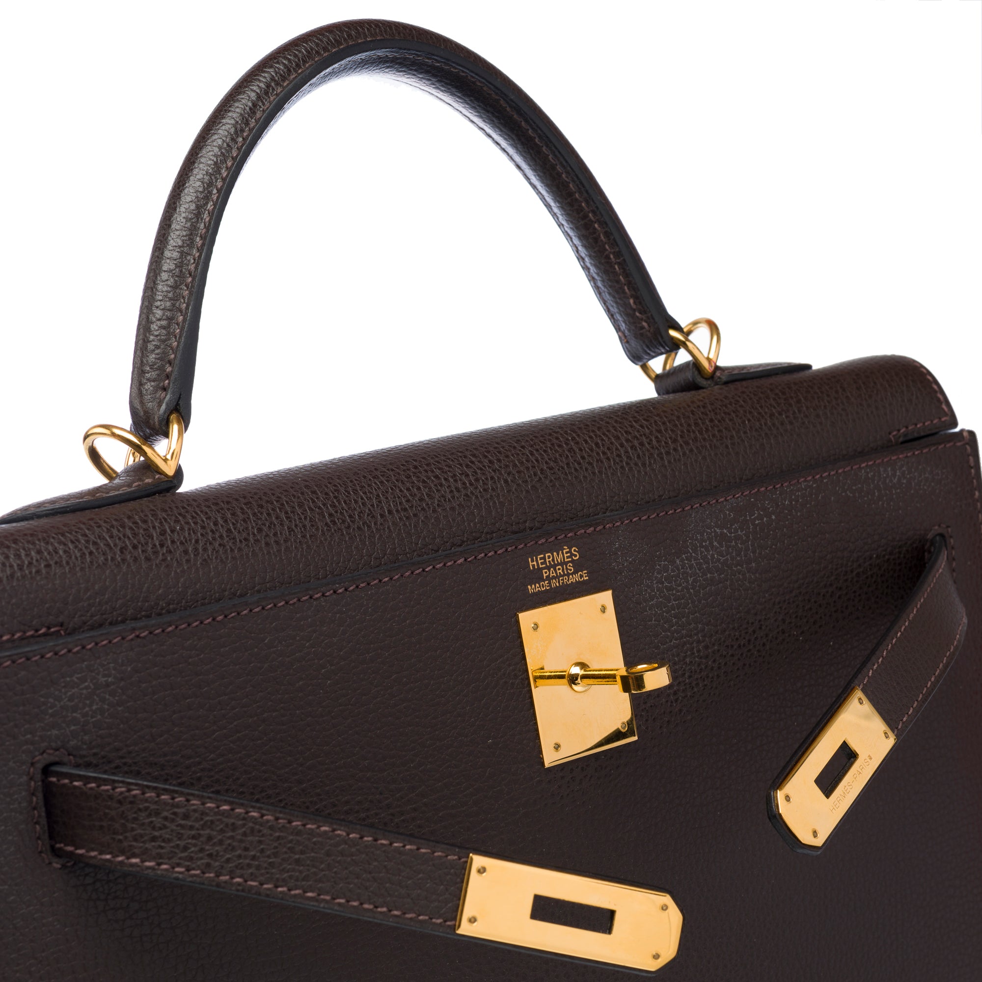 Sac HERMES Kelly 32 en Cuir Marron - 103206