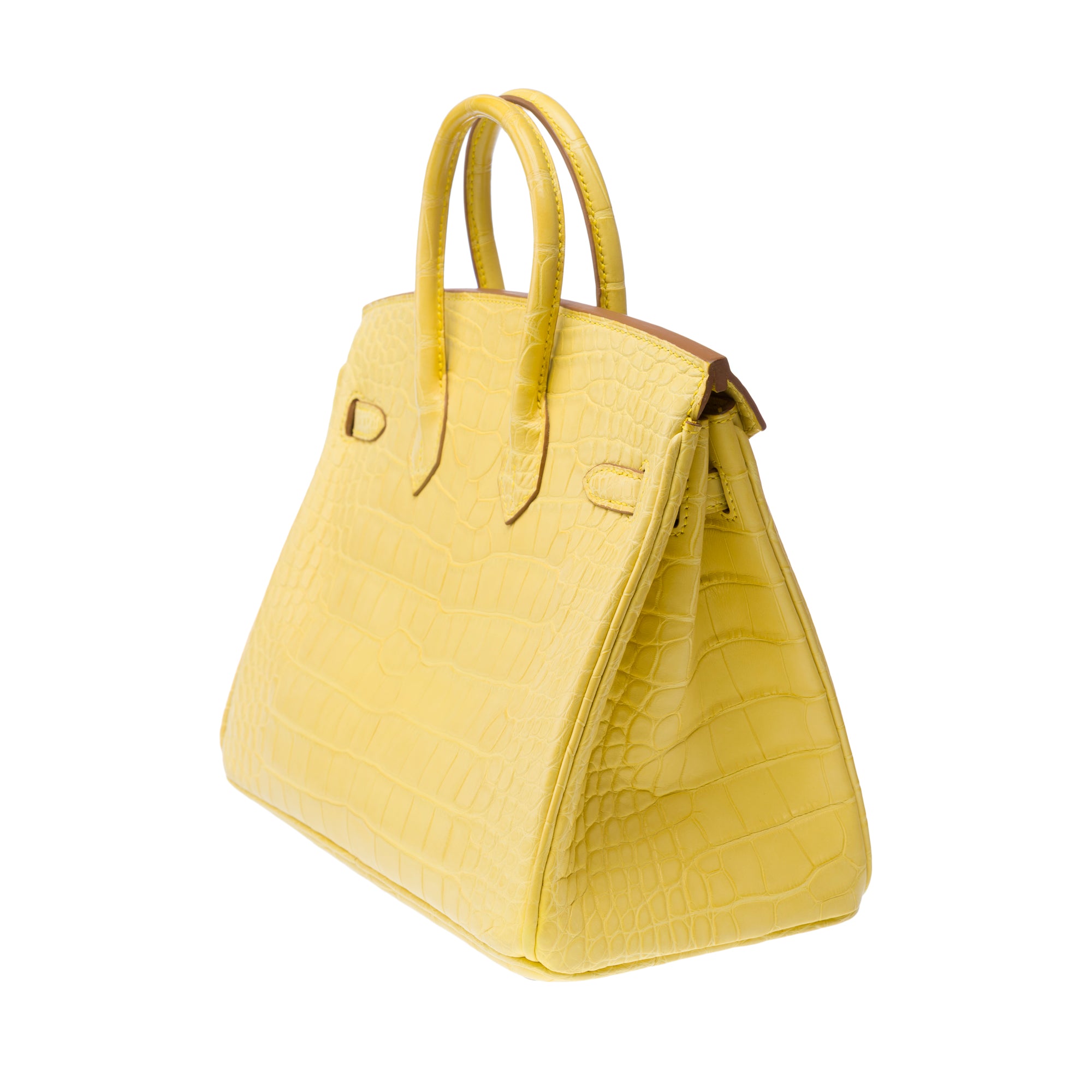 Sac HERMES Birkin 25 en Cuirs exotiques Jaune - 103220