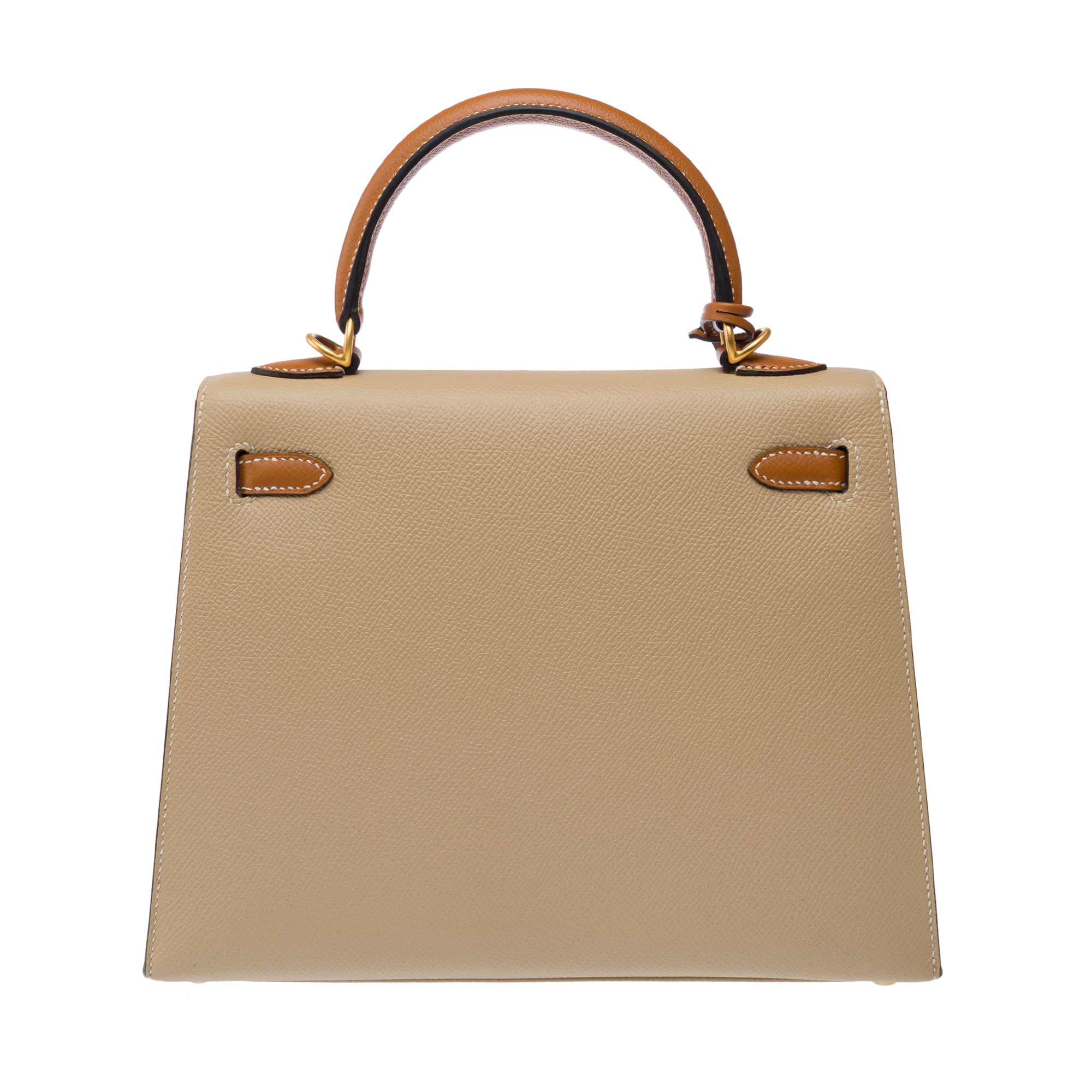Sac HERMES Kelly 25 en Cuir Beige - 103217