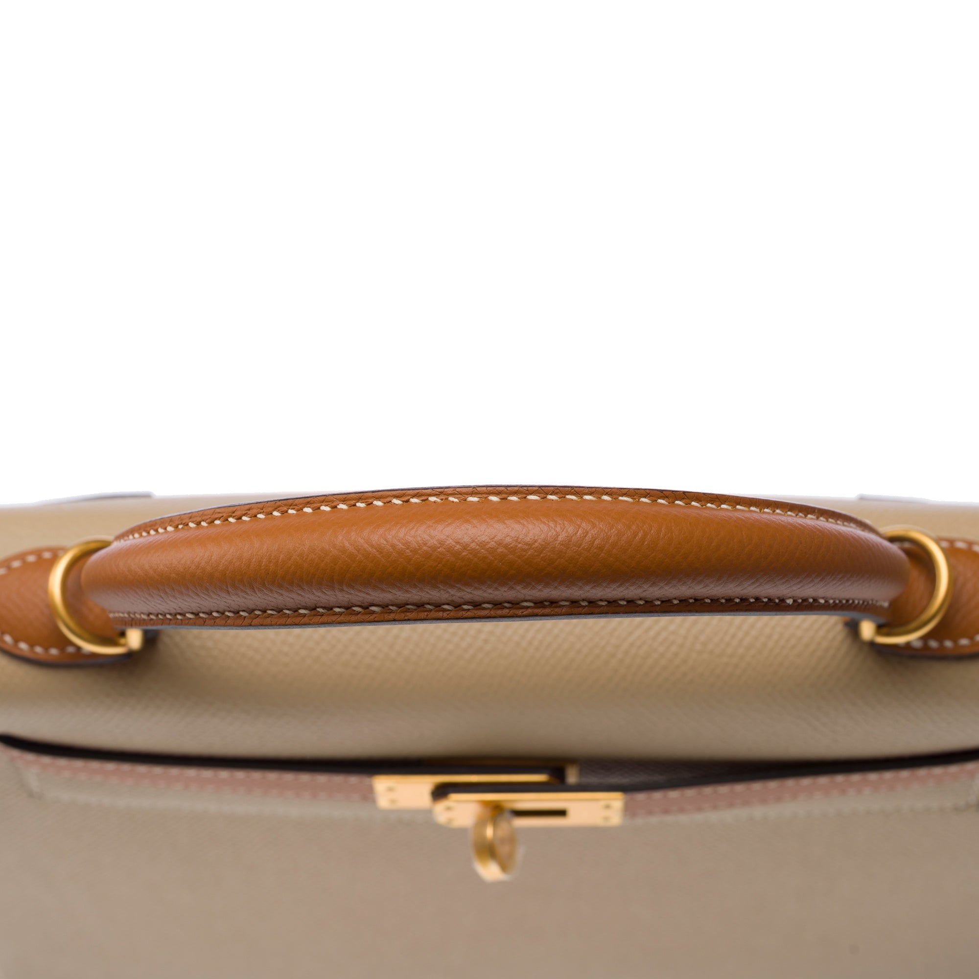 Sac HERMES Kelly 25 en Cuir Beige - 103217