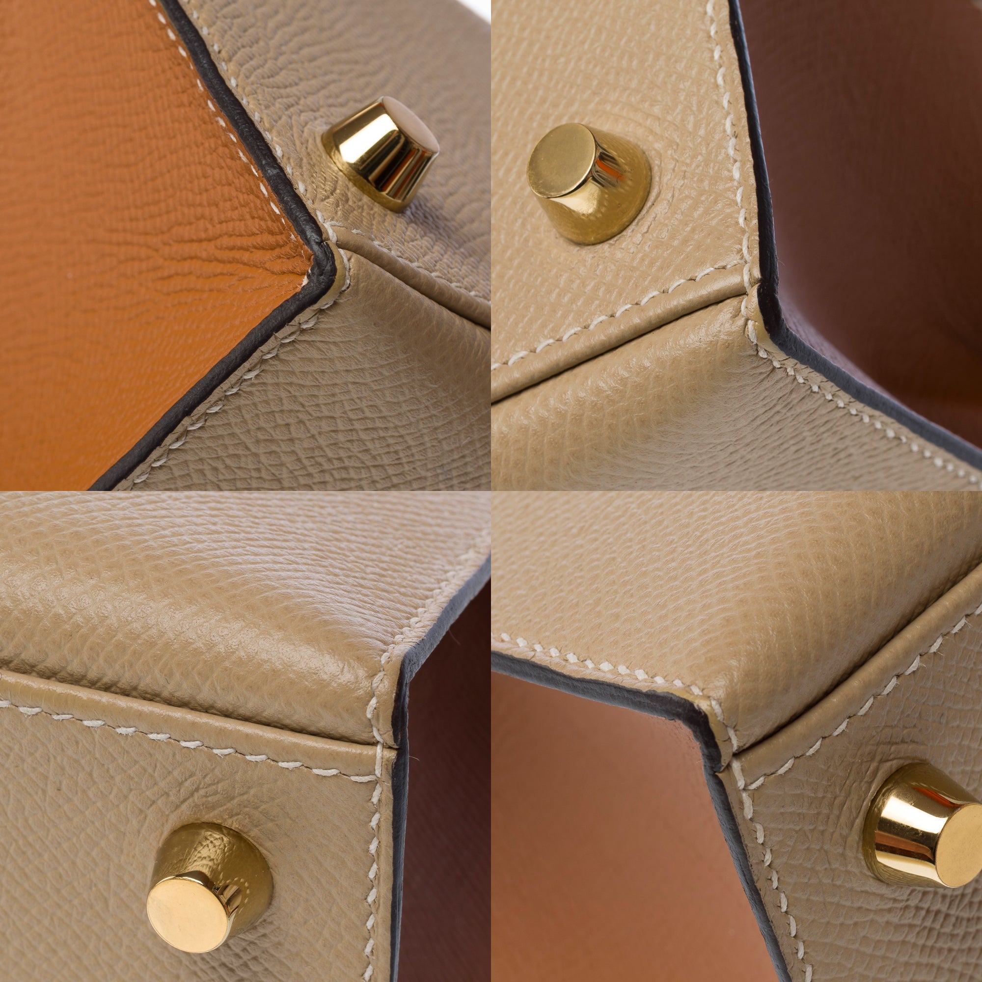 Sac HERMES Kelly 25 en Cuir Beige - 103217