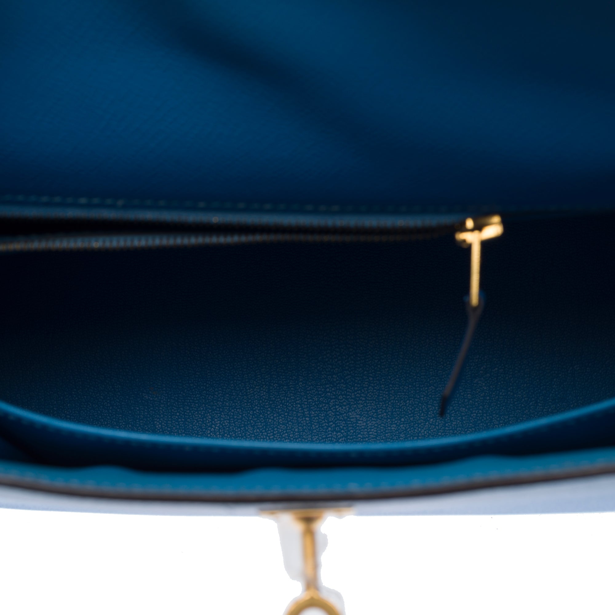 Sac HERMES Kelly 25 en Cuir Bleu - 103213