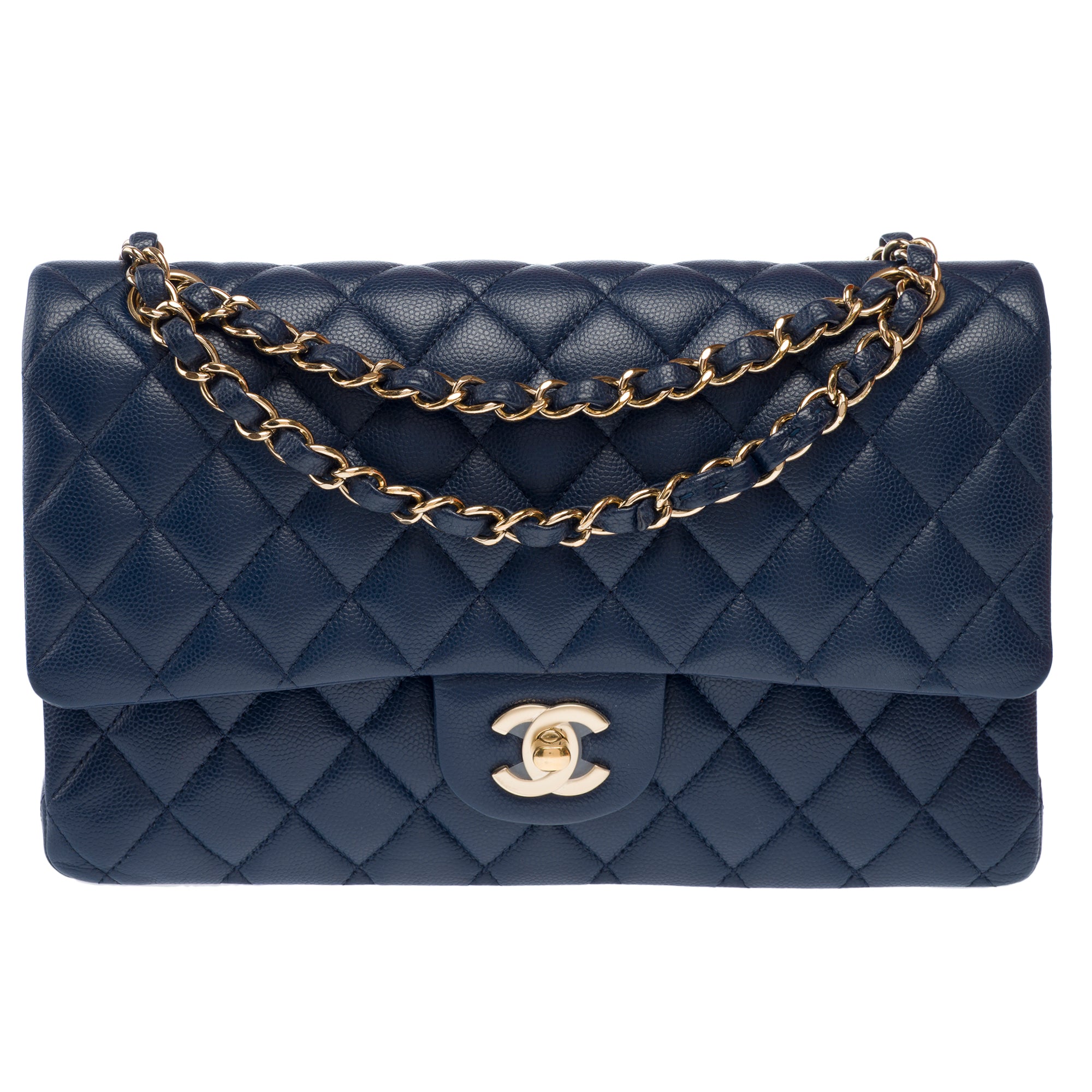 Sac CHANEL Timeless/Classique en Cuir Bleu Marine - 103210