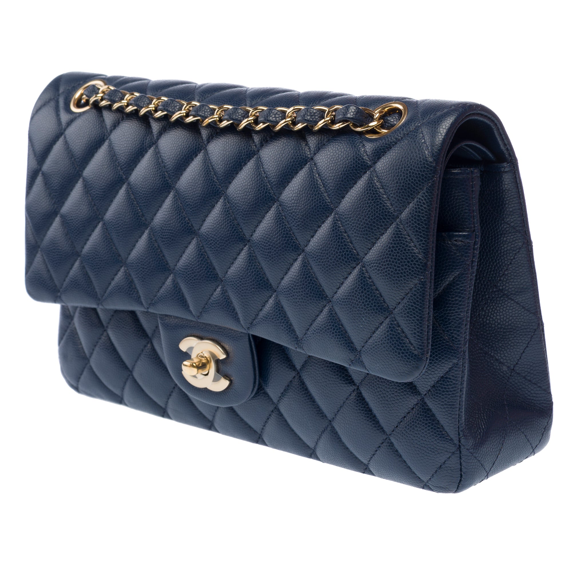 Sac CHANEL Timeless/Classique en Cuir Bleu Marine - 103210