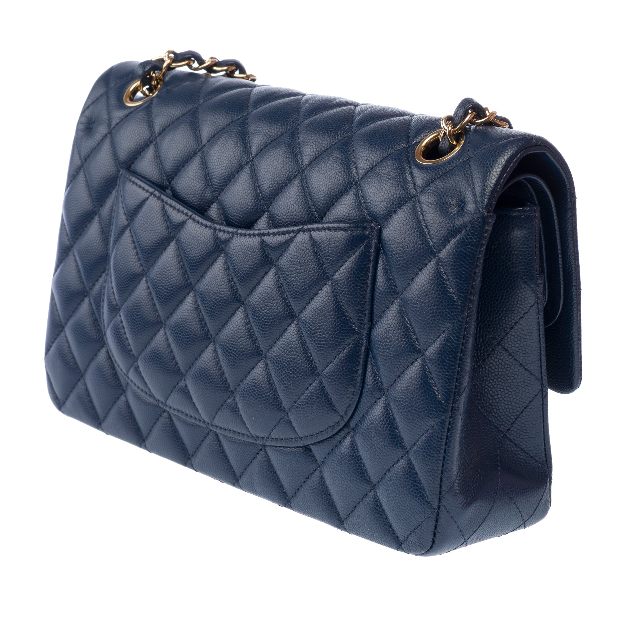 Sac CHANEL Timeless/Classique en Cuir Bleu Marine - 103210