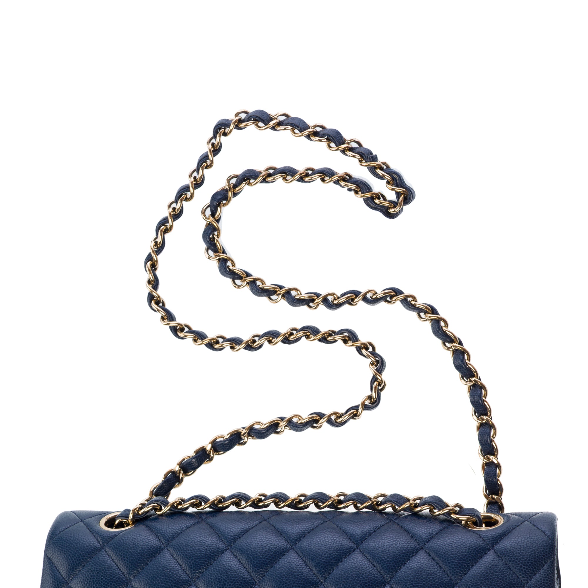 Sac CHANEL Timeless/Classique en Cuir Bleu Marine - 103210