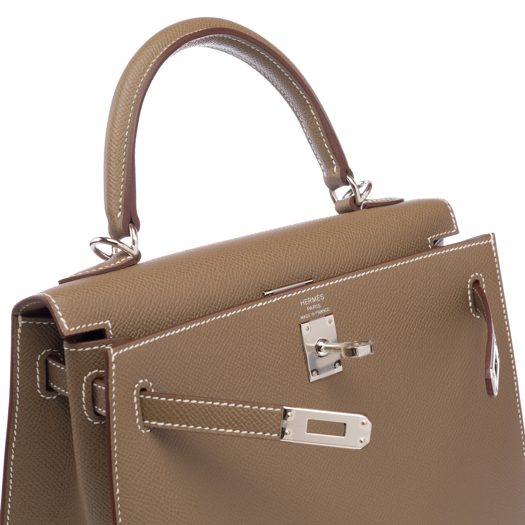 Sac HERMES Kelly 25 en Cuir Étoupe - 103212