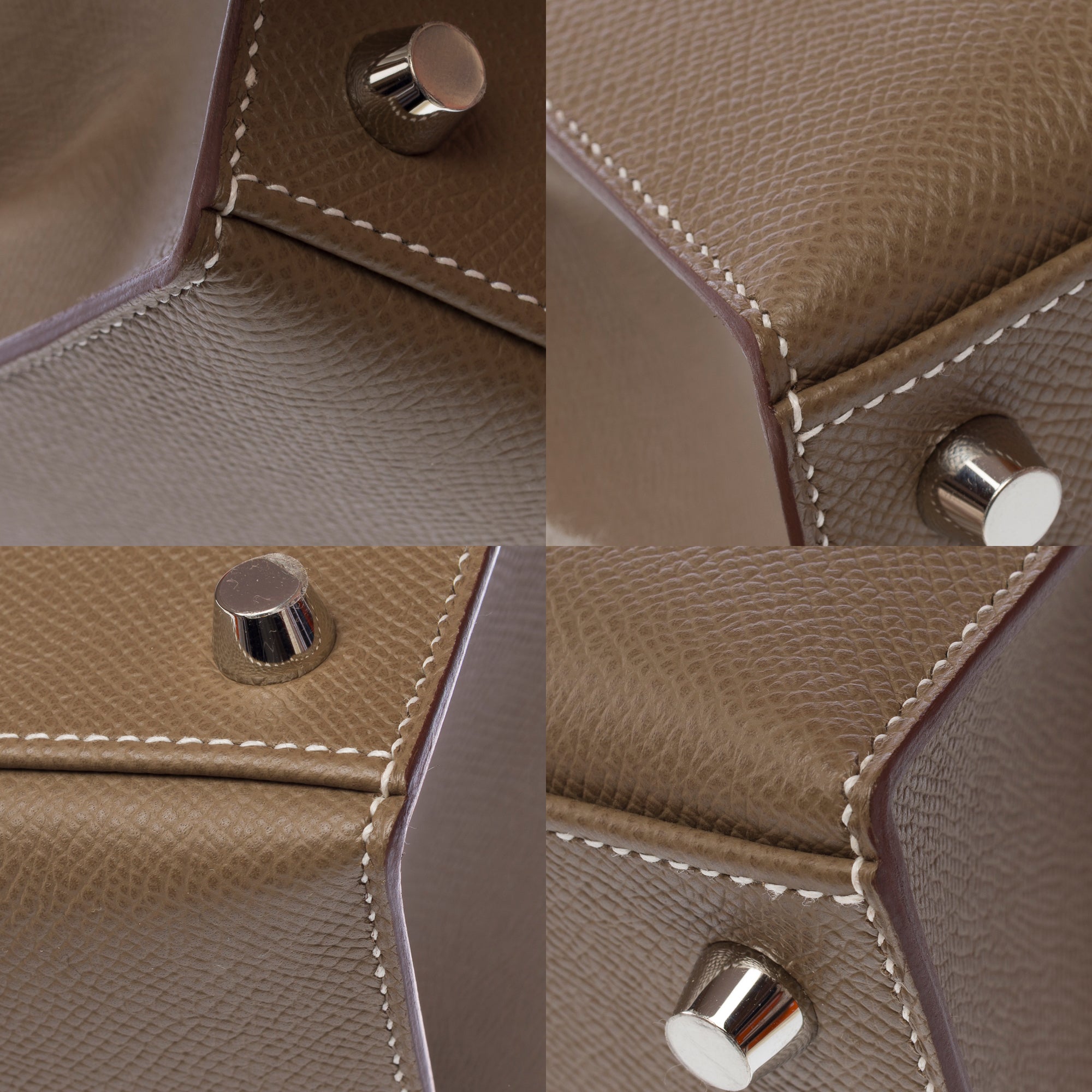 Sac HERMES Kelly 25 en Cuir Étoupe - 103212