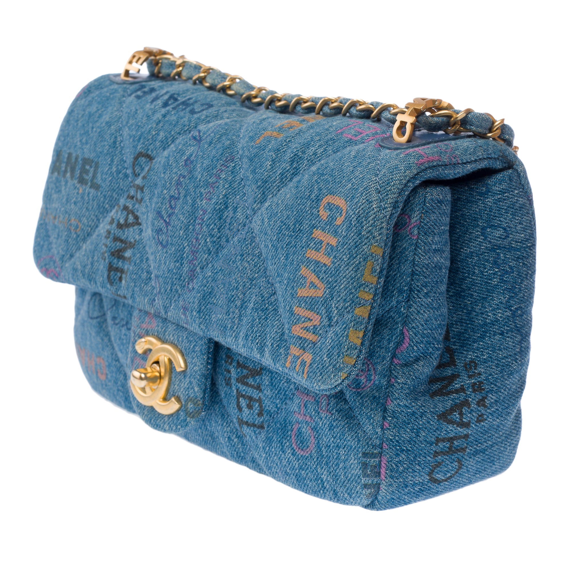 Sac CHANEL Timeless/Classique en Denim Bleu - 103192