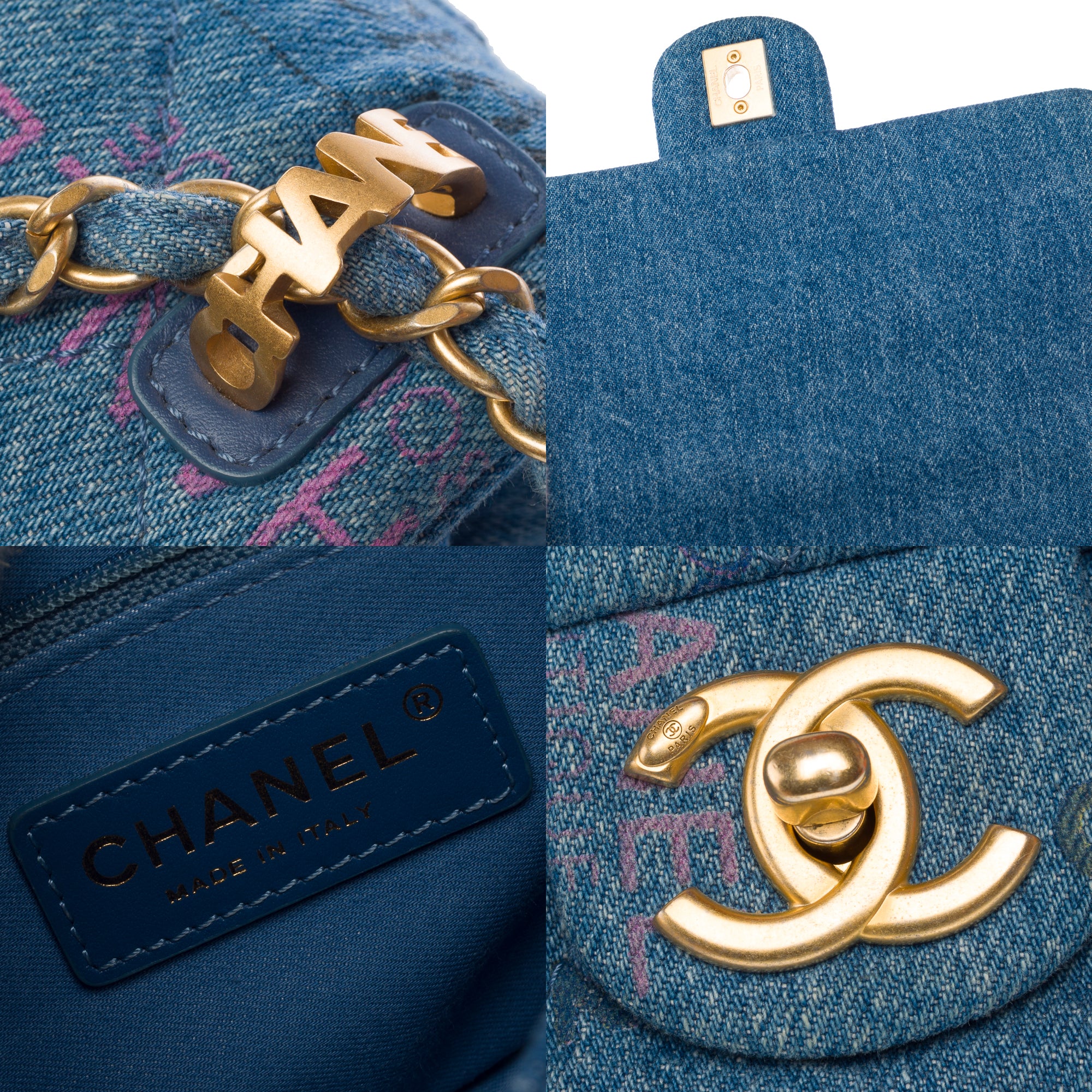 Sac CHANEL Timeless/Classique en Denim Bleu - 103192