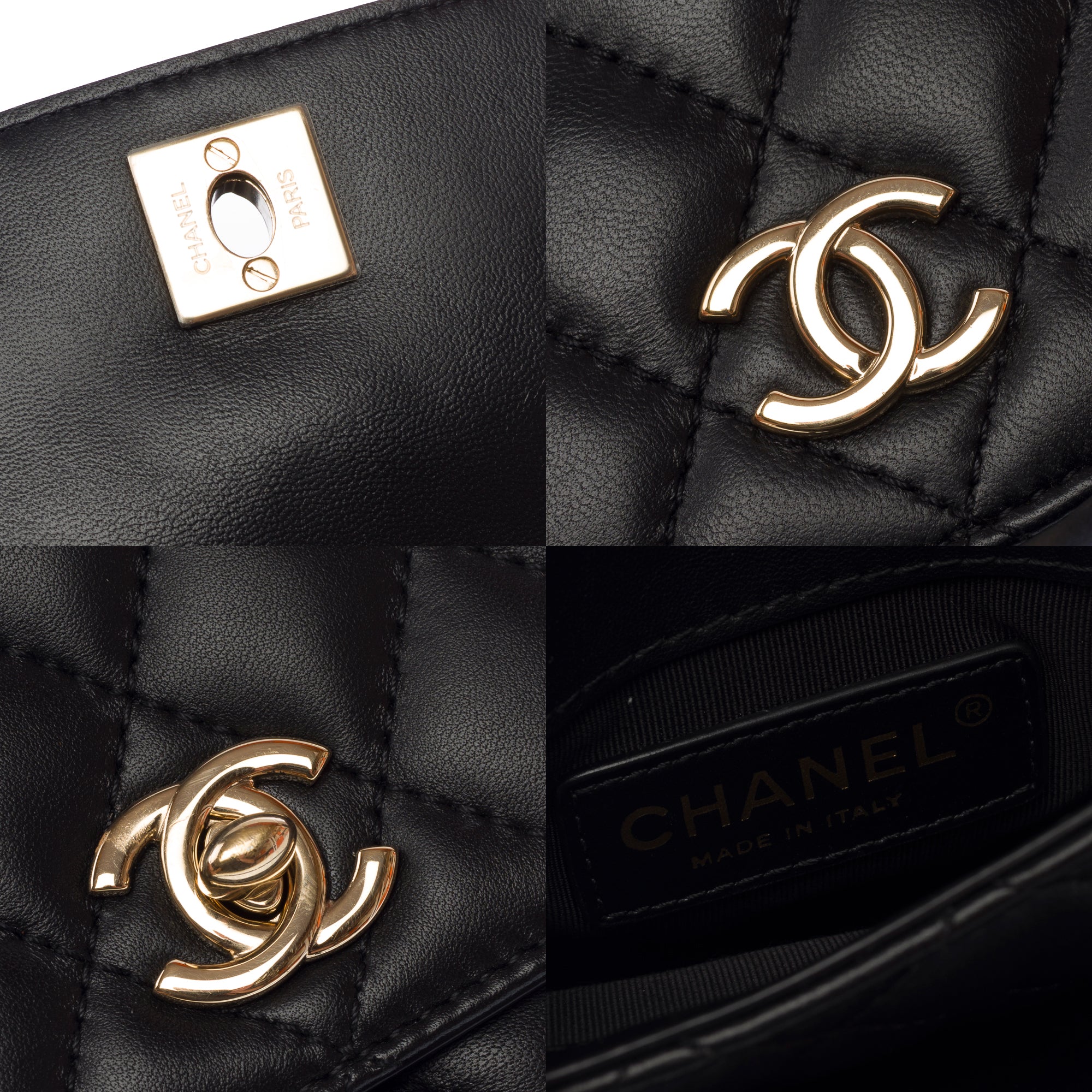 Sac CHANEL Side Pack en Cuir Noir - 103216