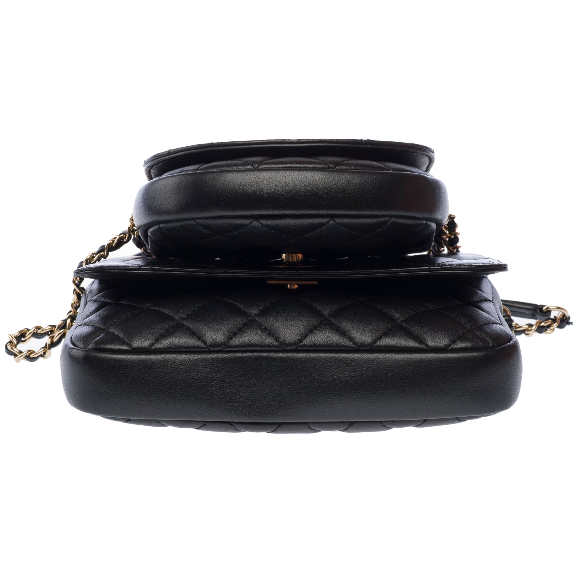 Sac CHANEL Side Pack en Cuir Noir - 103216