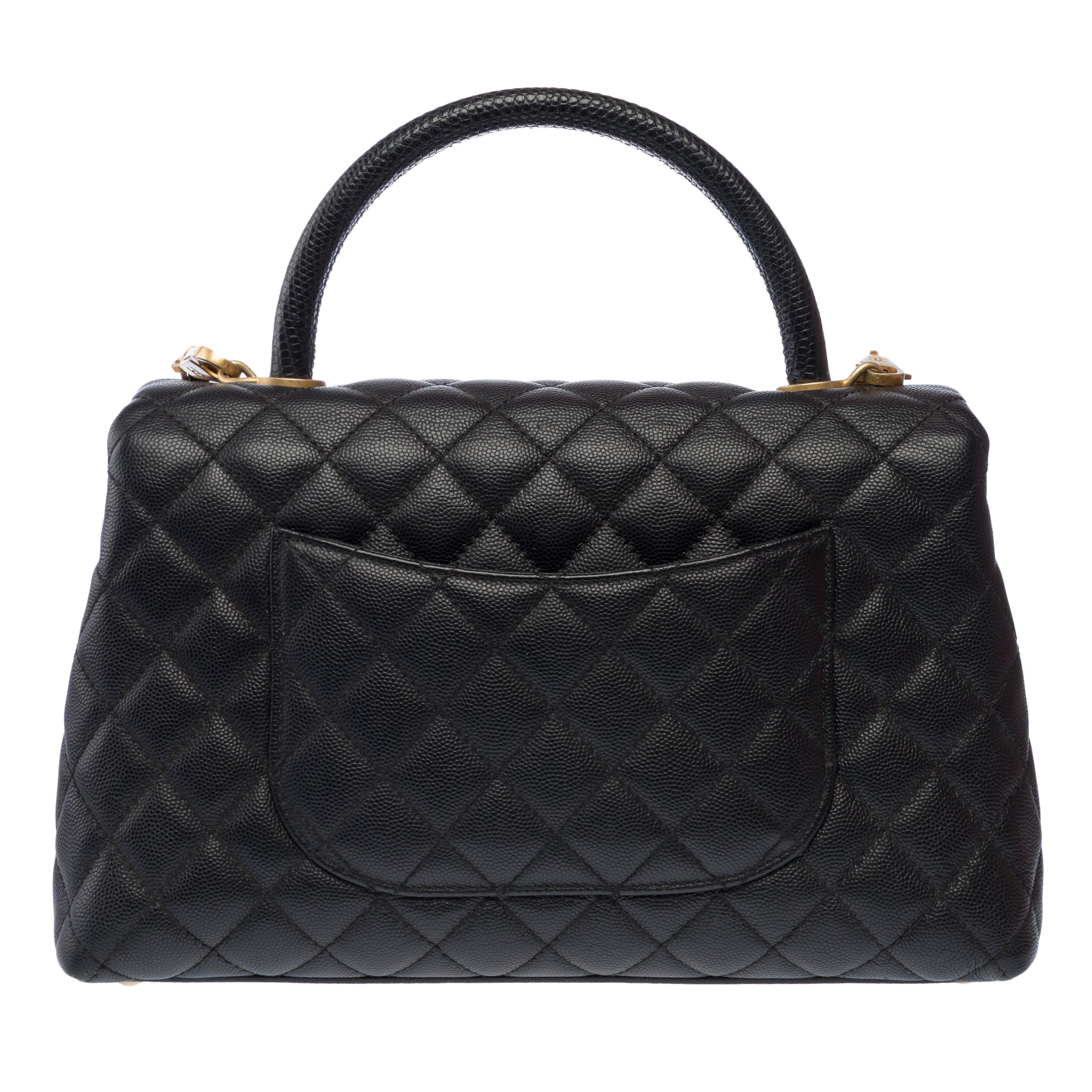 Sac CHANEL Coco Handle en Cuir Noir - 103193
