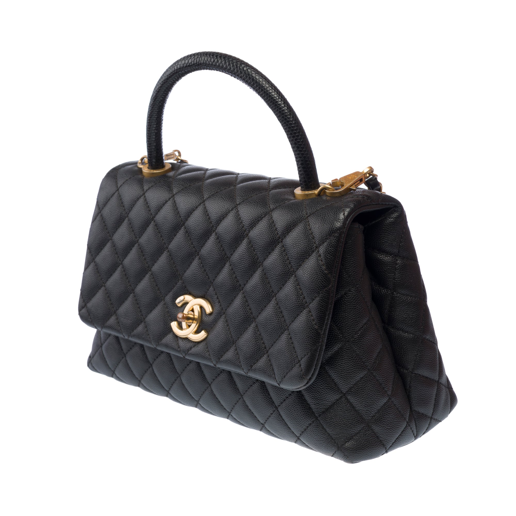 Sac CHANEL Coco Handle en Cuir Noir - 103193