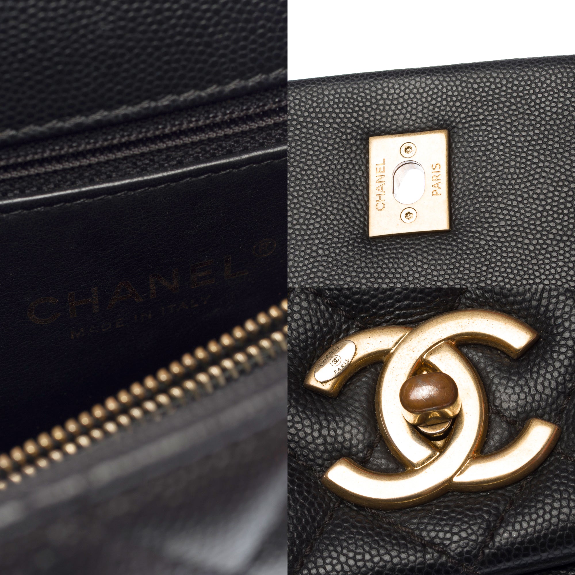 Sac CHANEL Coco Handle en Cuir Noir - 103193