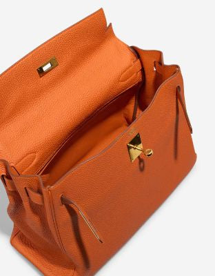 Sac HERMES Kelly 32 en Cuir Orange - 103223
