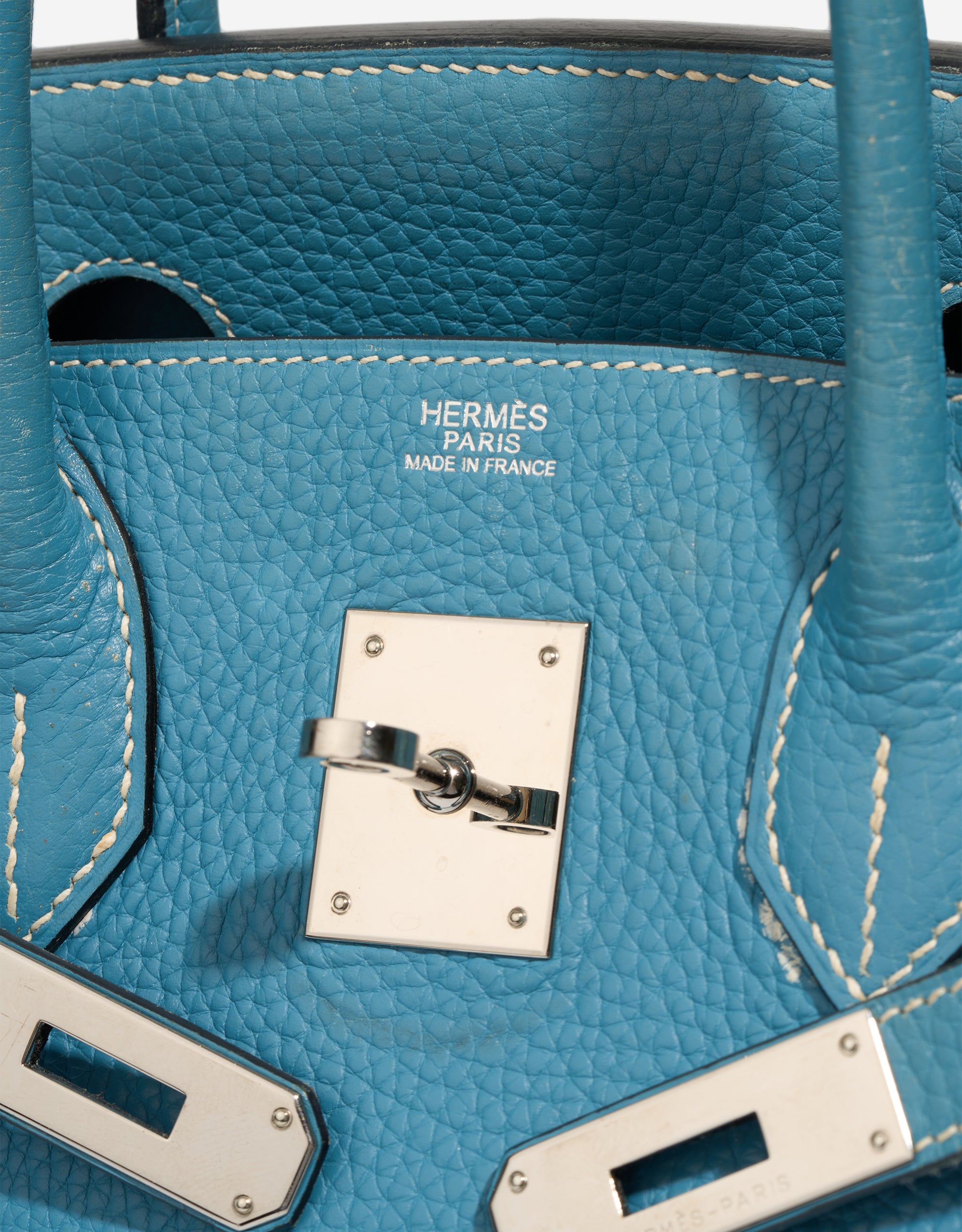 Sac HERMES Birkin 30 en Cuir Bleu - 103225