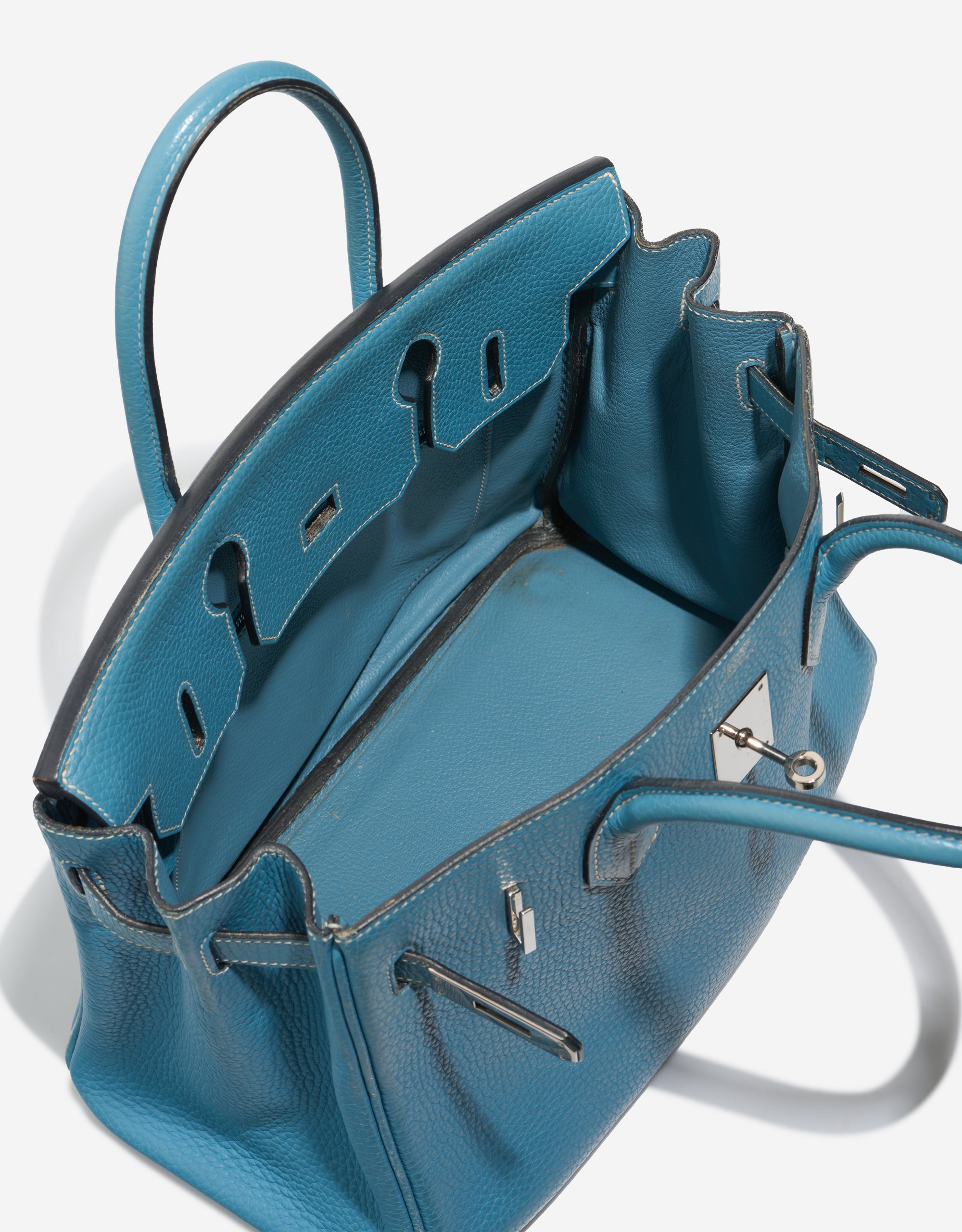 Sac HERMES Birkin 30 en Cuir Bleu - 103225