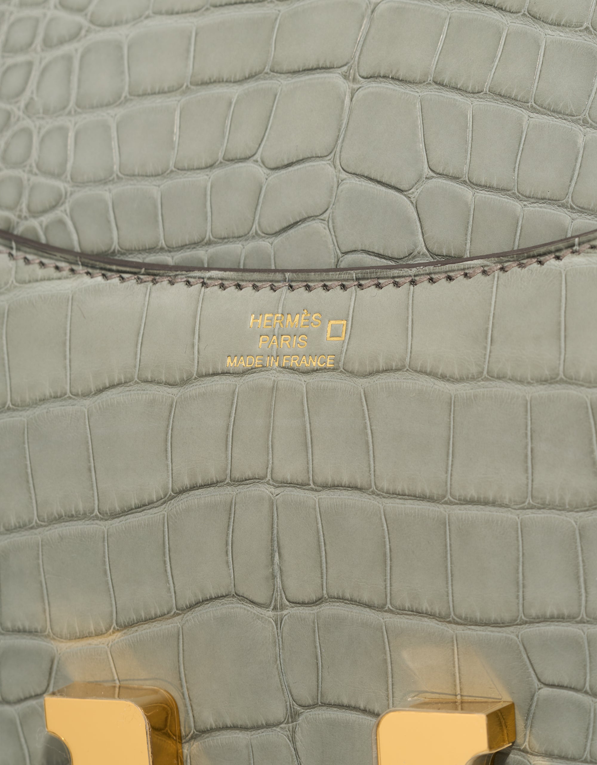Sac HERMES Constance en Cuirs exotiques Gris - 103228