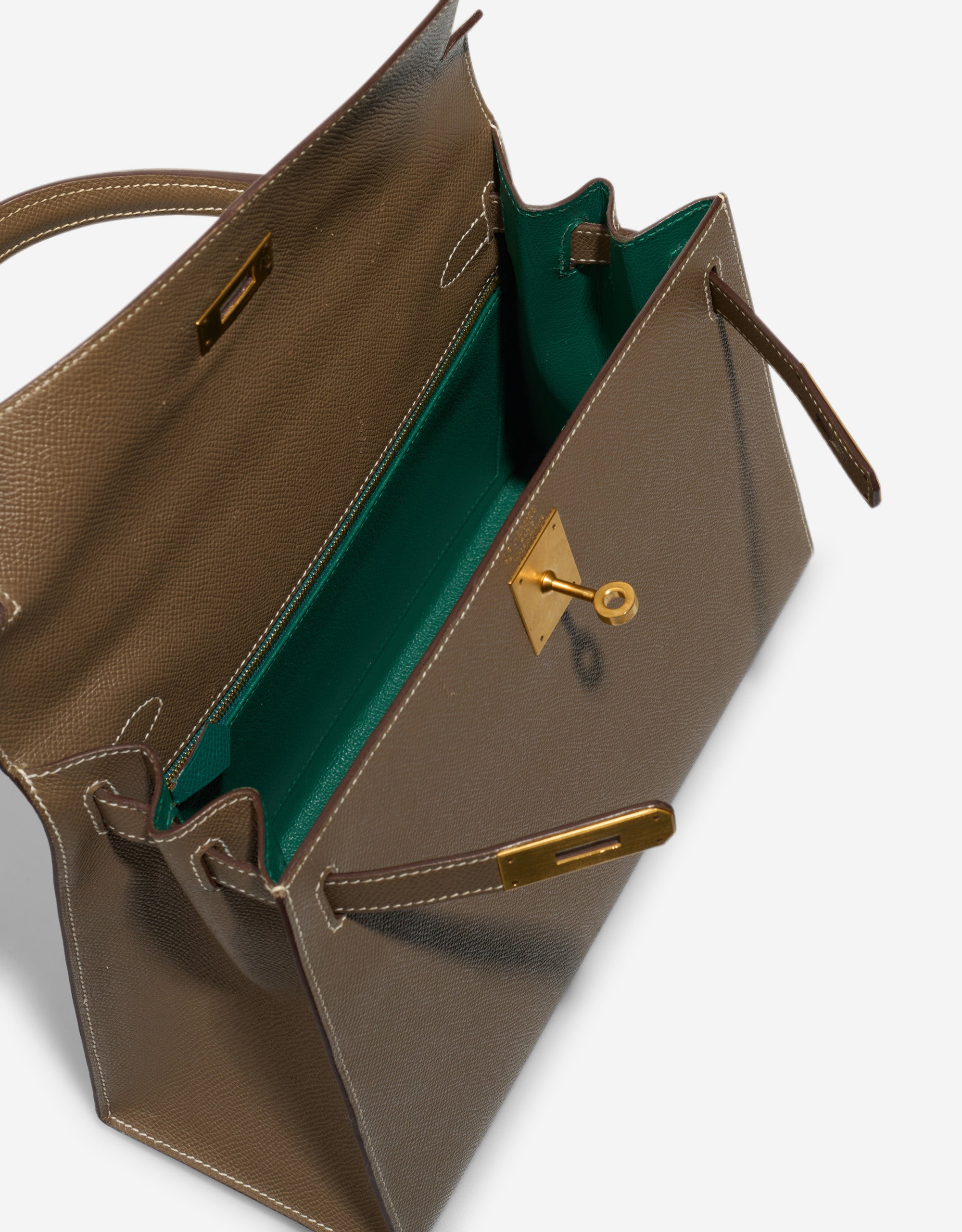 Sac HERMES Kelly 28 en Cuir Étoupe - 103229
