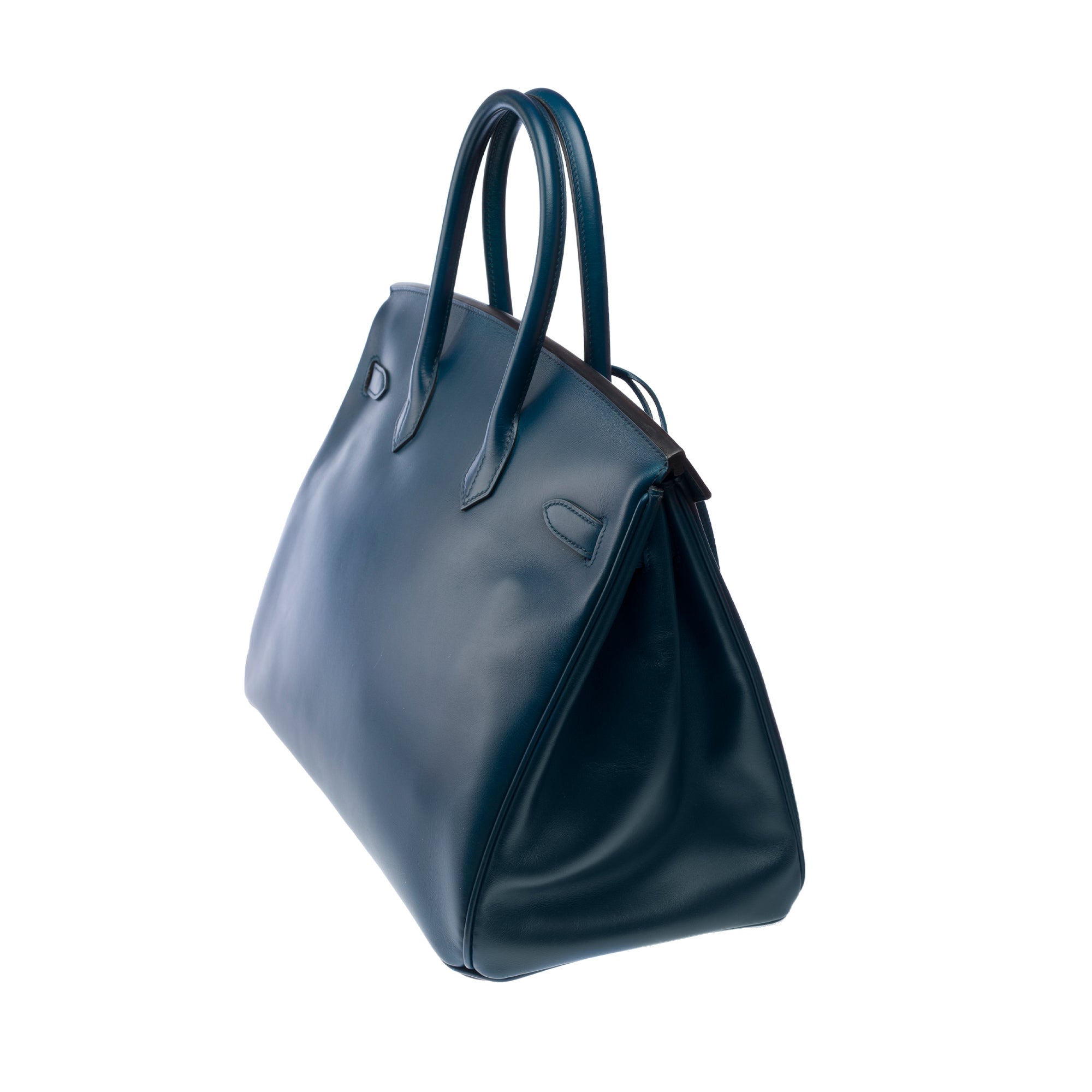 Sac HERMES Birkin 35 en Cuir Bleu - 103221