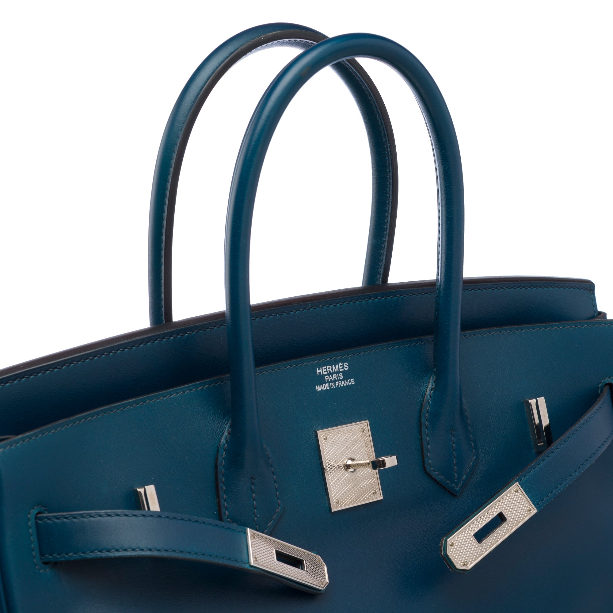 Sac HERMES Birkin 35 en Cuir Bleu - 103221