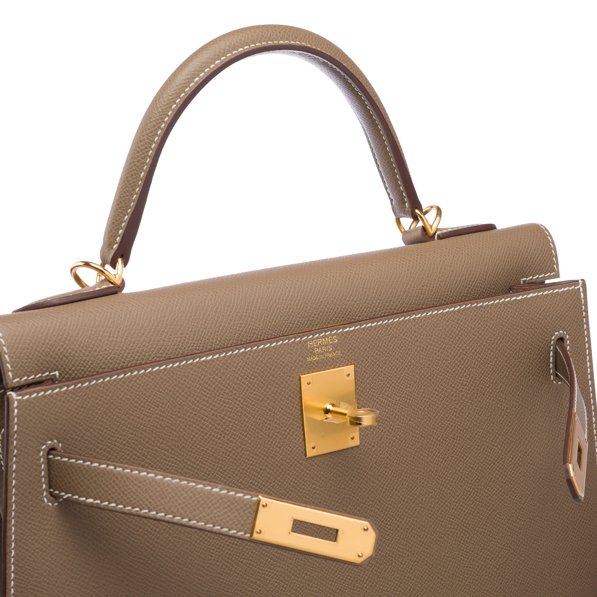 Sac HERMES Kelly 32 en Cuir Étoupe - 103222