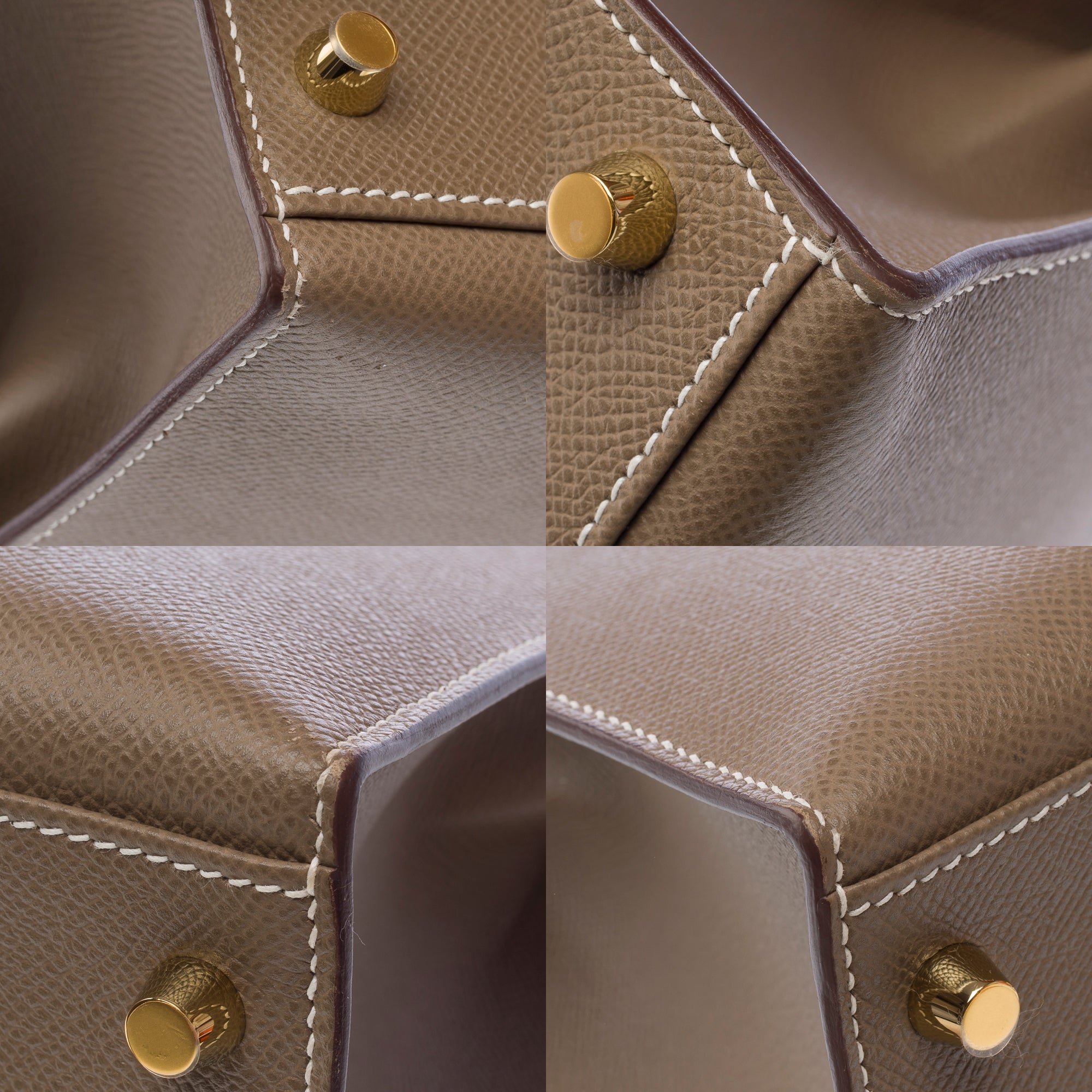 Sac HERMES Kelly 32 en Cuir Étoupe - 103222