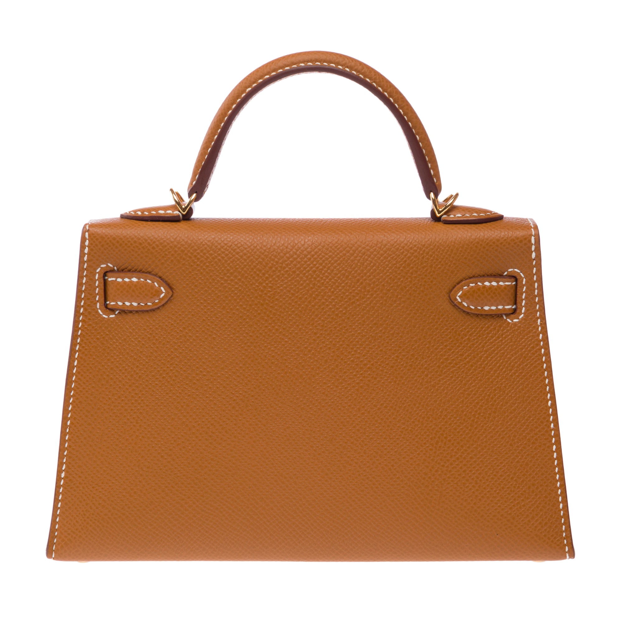 Sac HERMES Kelly Mini en Cuir Doré - 103261