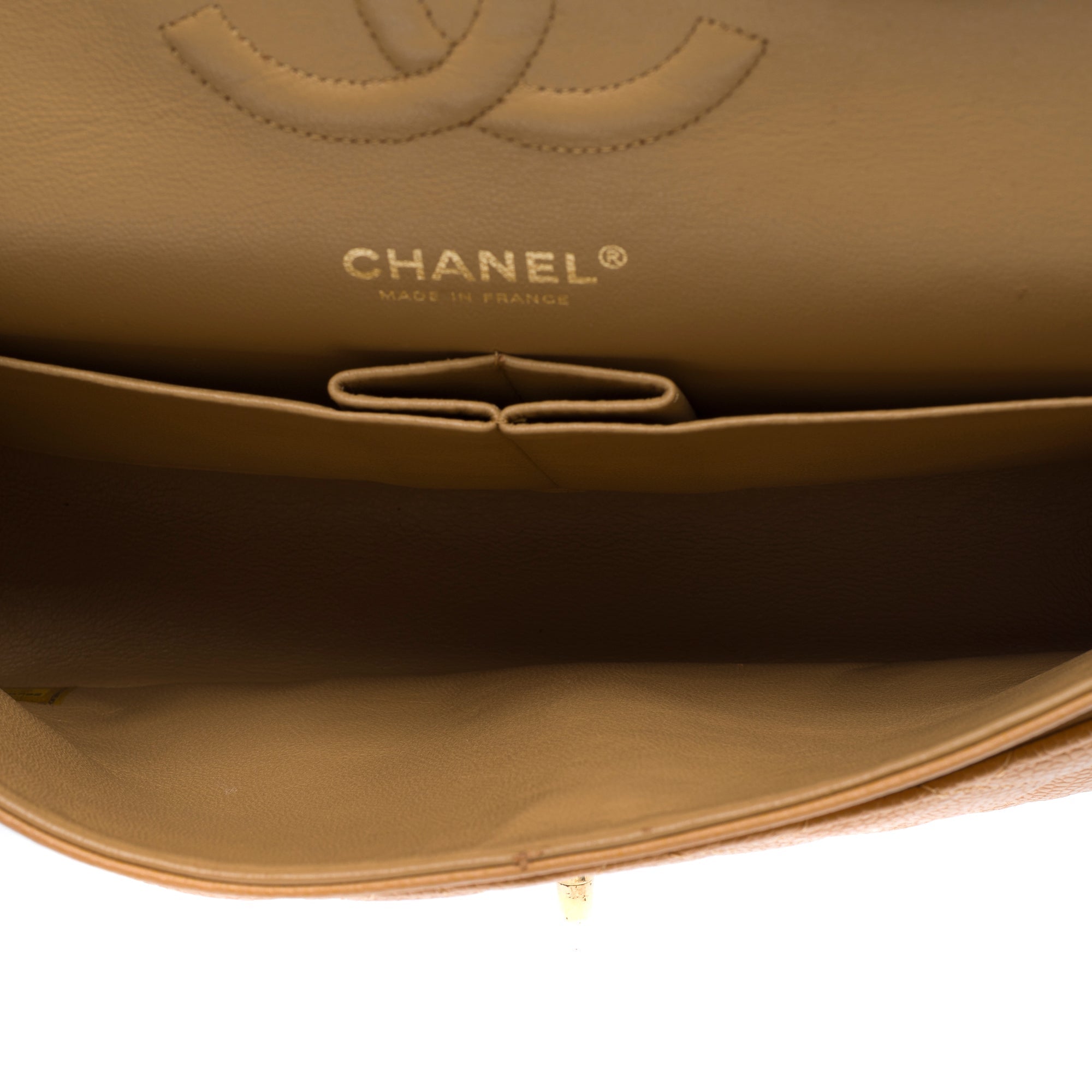 Sac CHANEL Timeless/Classique en Cuir Beige - 103263
