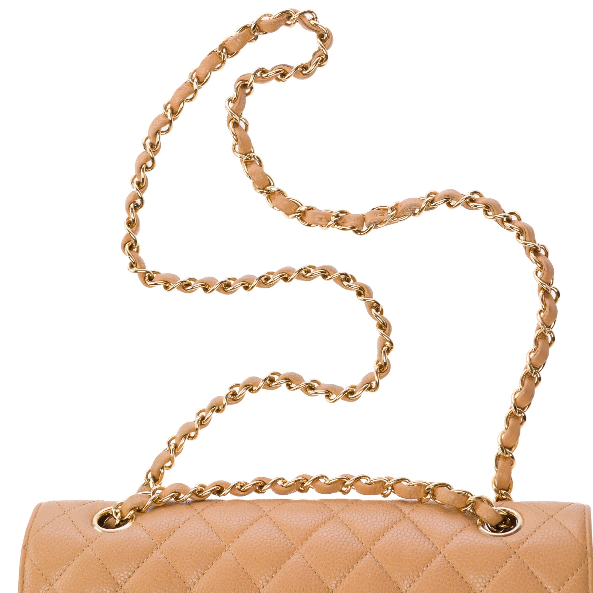 Sac CHANEL Timeless/Classique en Cuir Beige - 103263