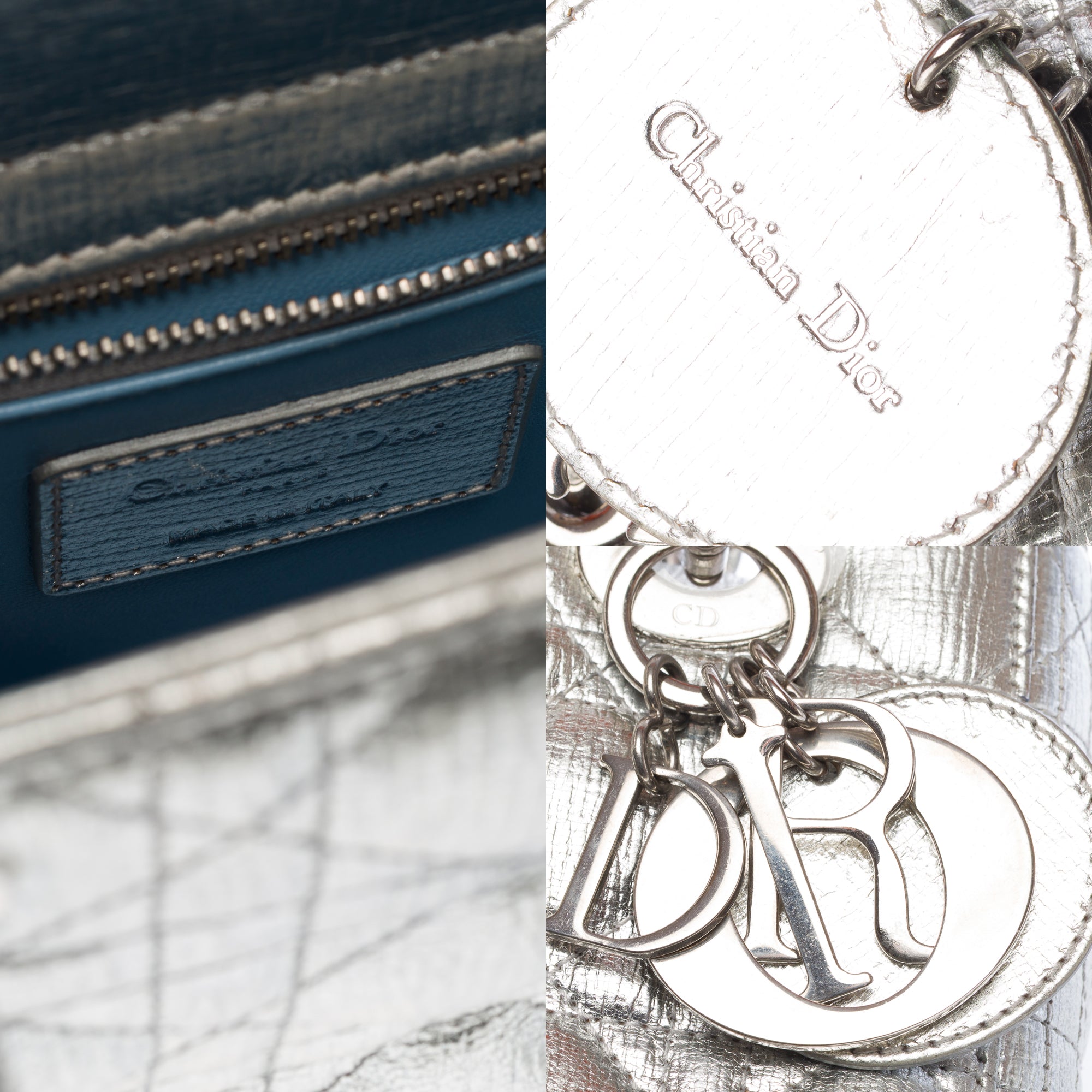 Sac DIOR Lady Dior en Cuir Argent - 103267