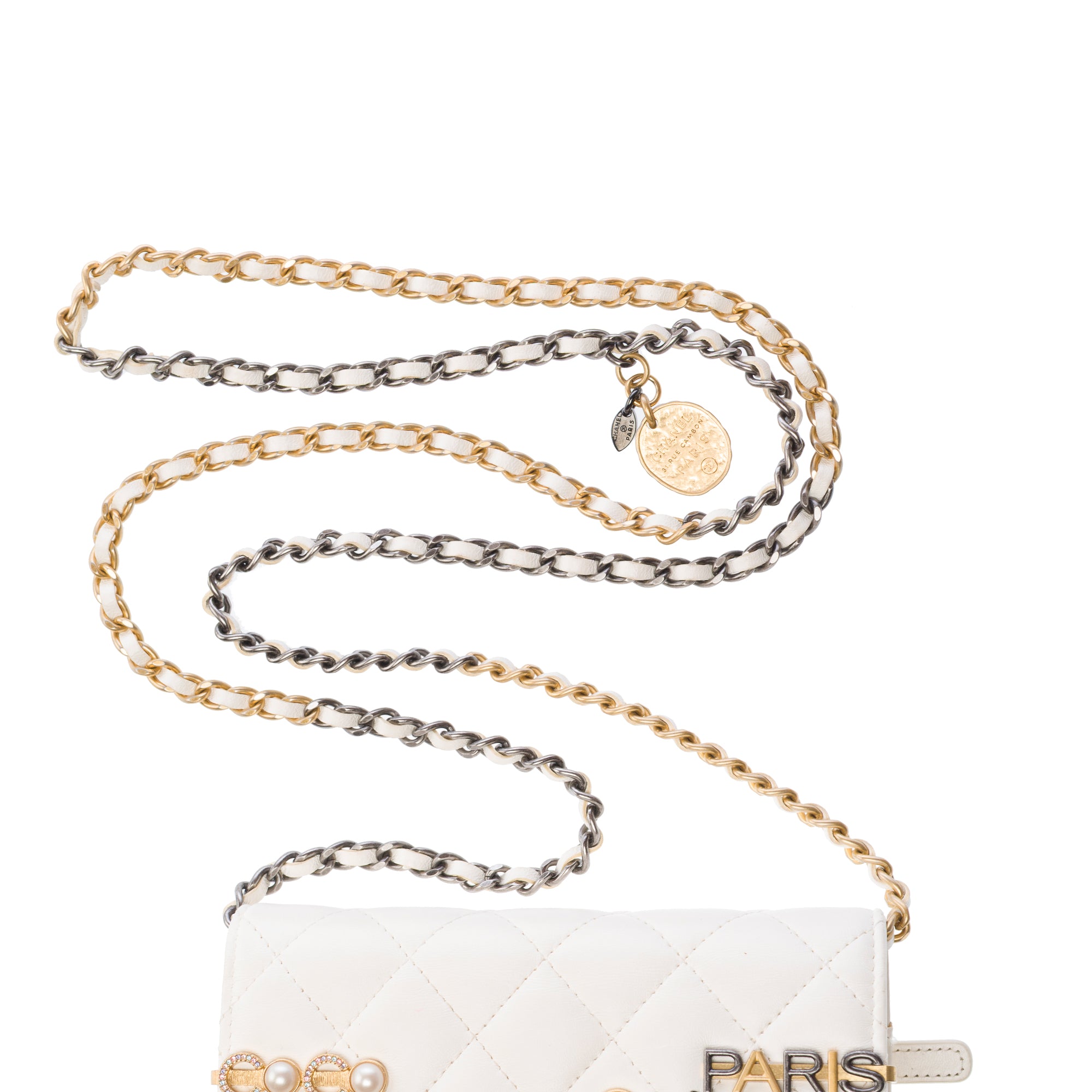 Sac CHANEL Timeless/Classique en Cuir Blanc - 103251