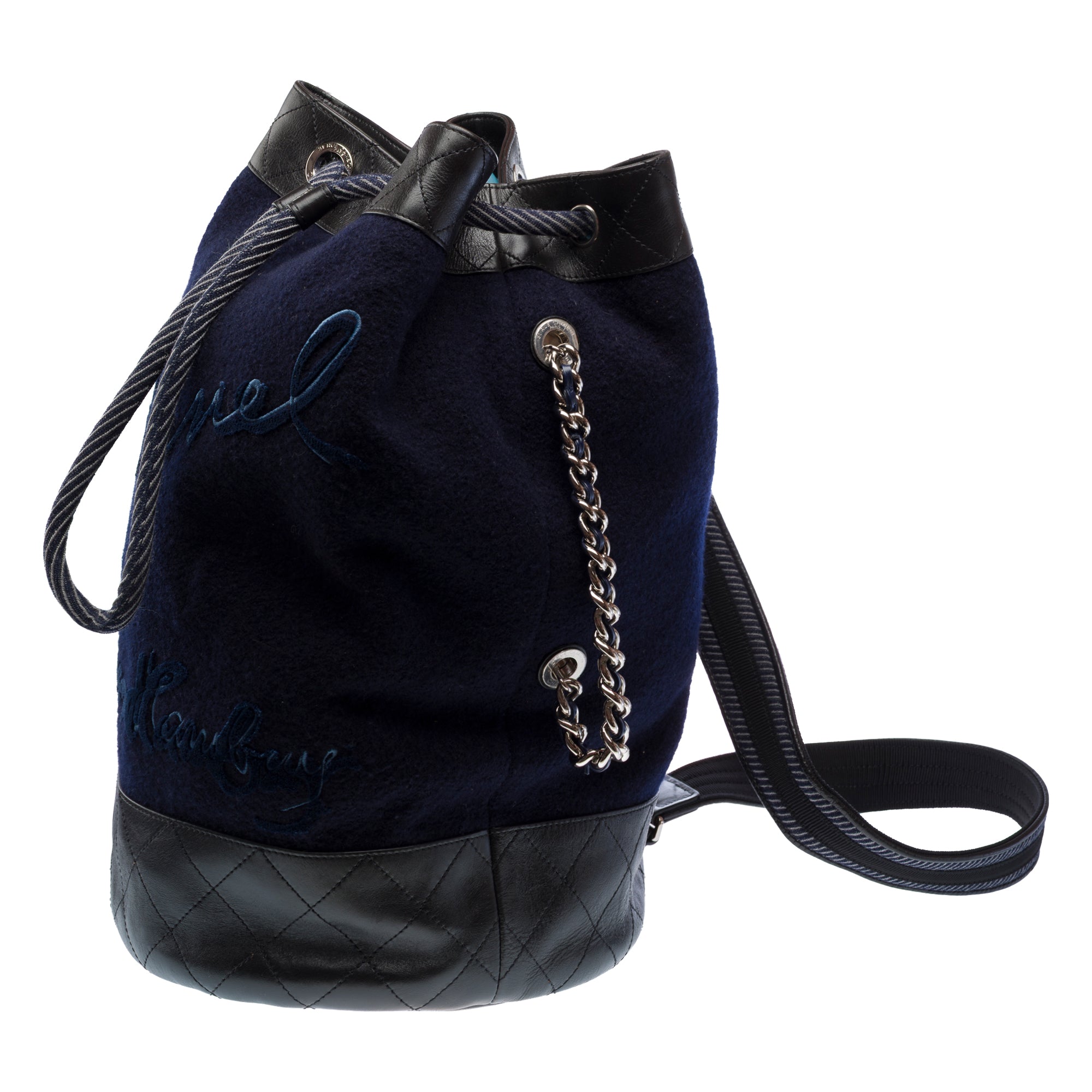 Sac CHANEL en Lain Bleu Marine - 103259