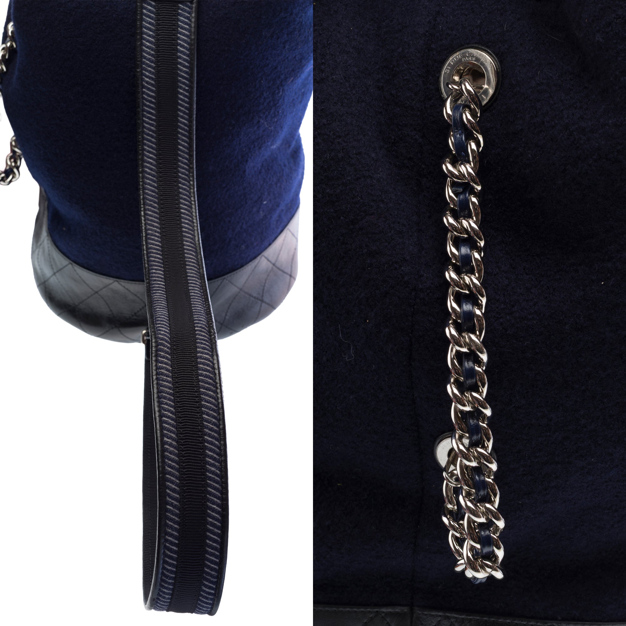 Sac CHANEL en Lain Bleu Marine - 103259