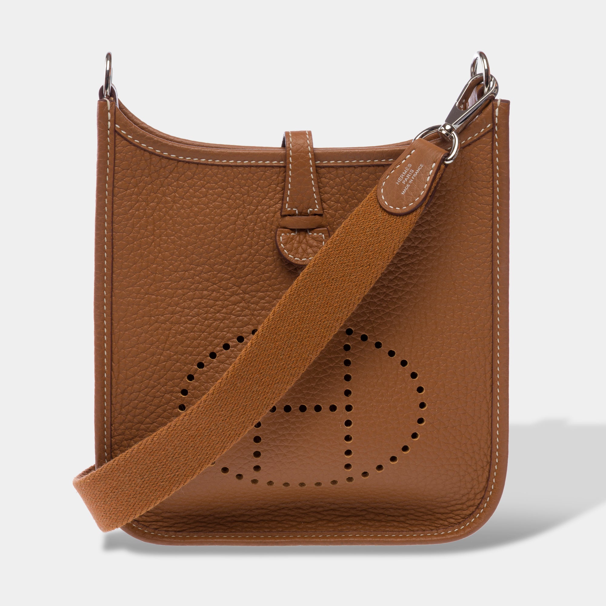 Sac HERMES Mini Evelyne en Cuir Doré - 103279