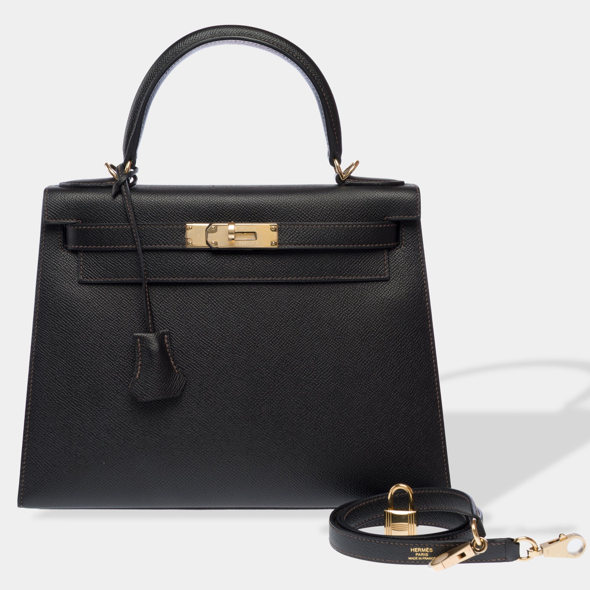 Sac HERMES Kelly 28 en Cuir Noir - 103297