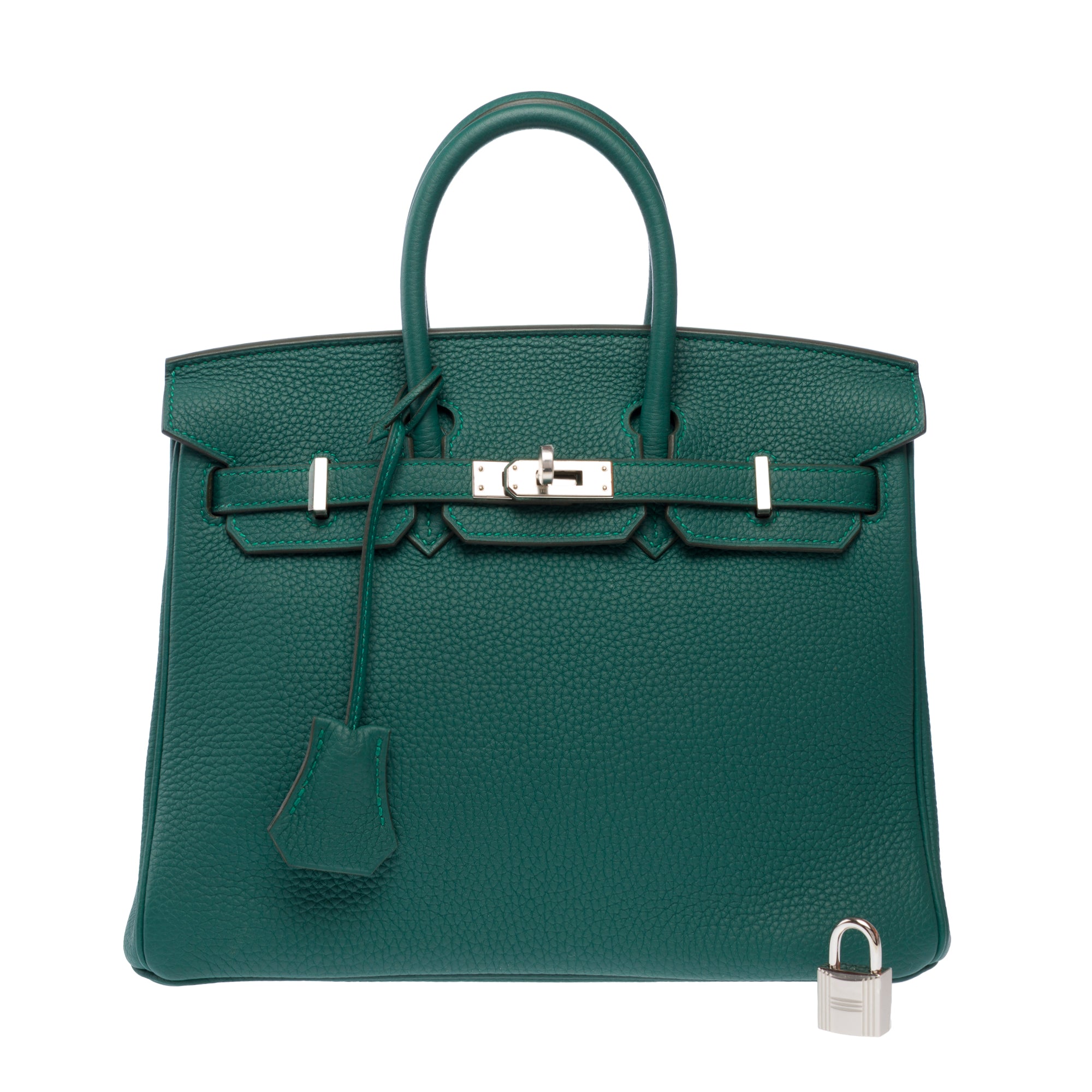 Sac HERMES Birkin 25 en Cuir Vert - 103291