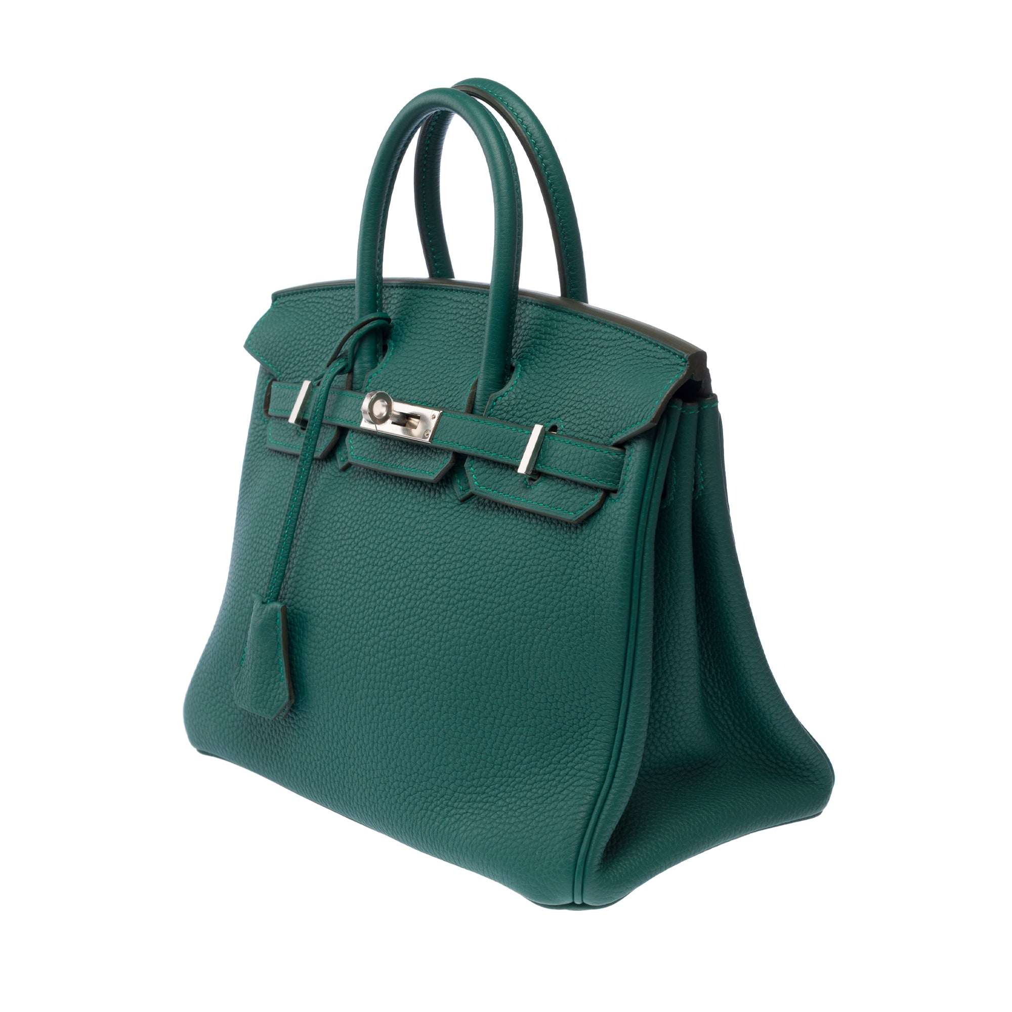 Sac HERMES Birkin 25 en Cuir Vert - 103291