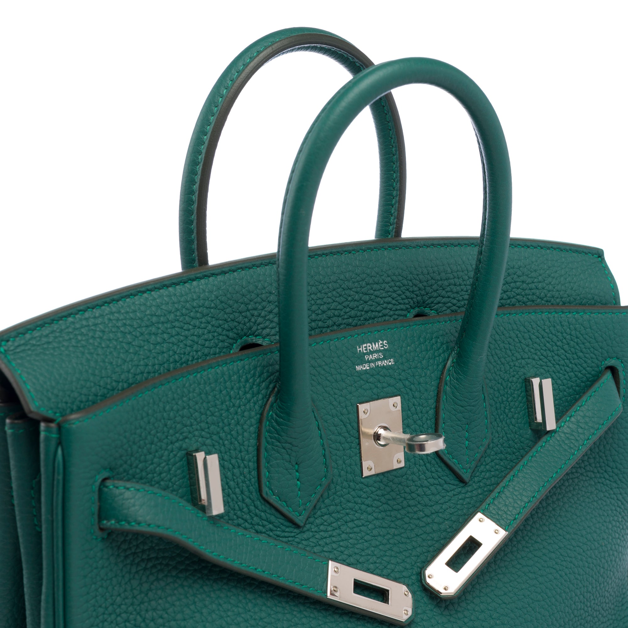 Sac HERMES Birkin 25 en Cuir Vert - 103291