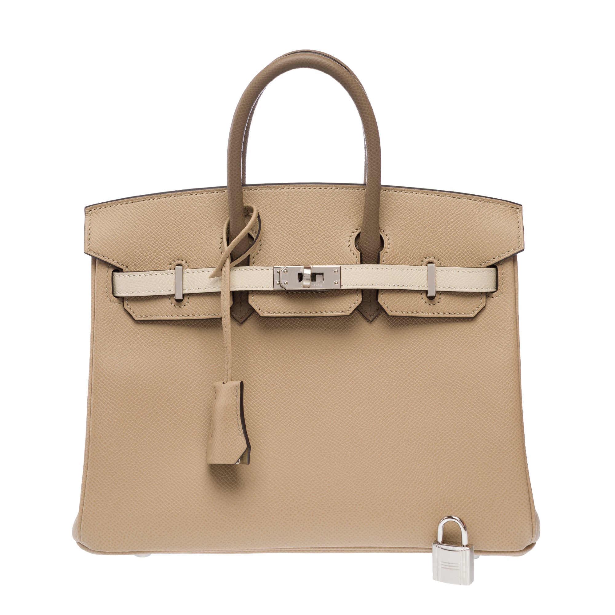 Sac HERMES Birkin 25 en Cuir Beige - 103295
