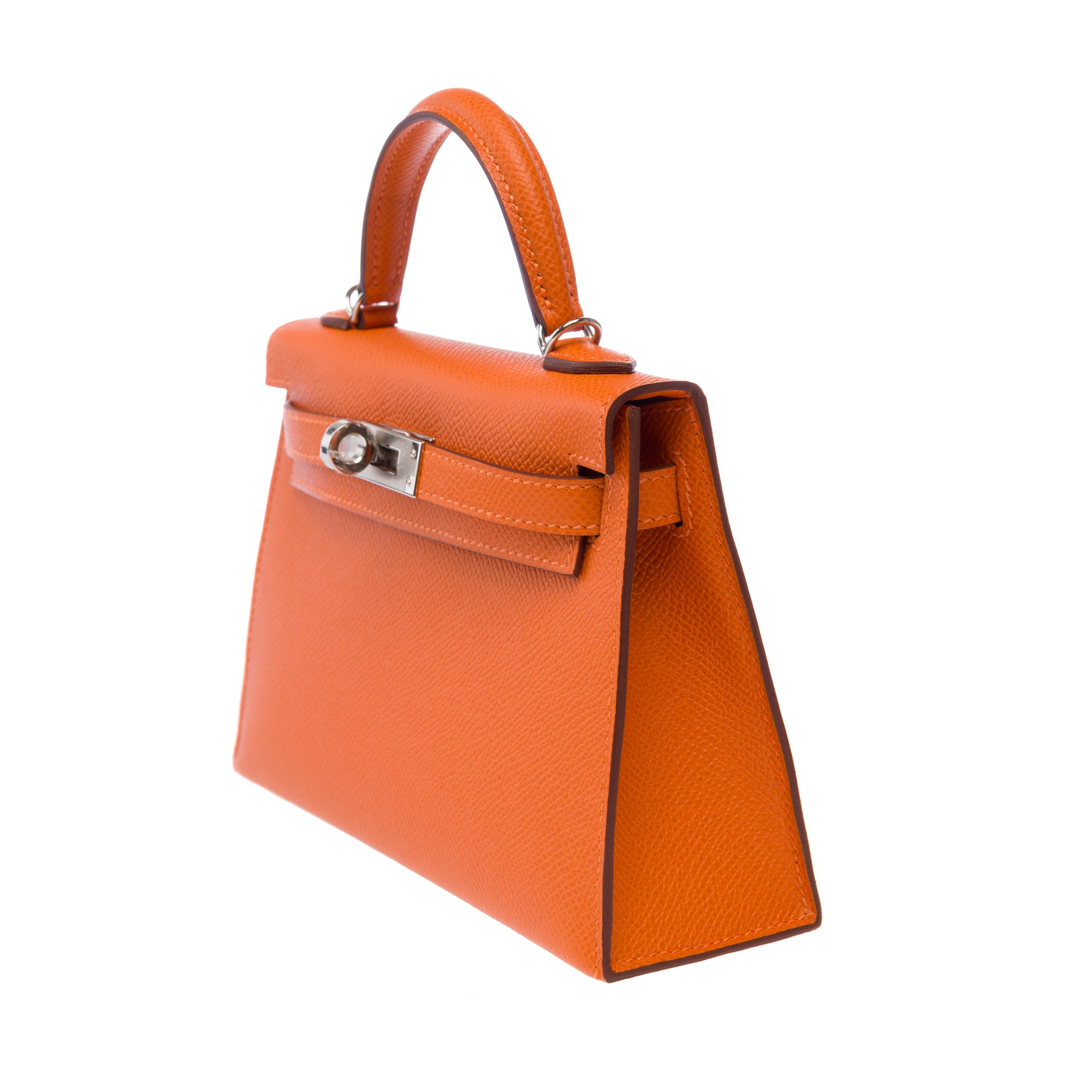 Sac HERMES Kelly Mini en Cuir Orange - 103285
