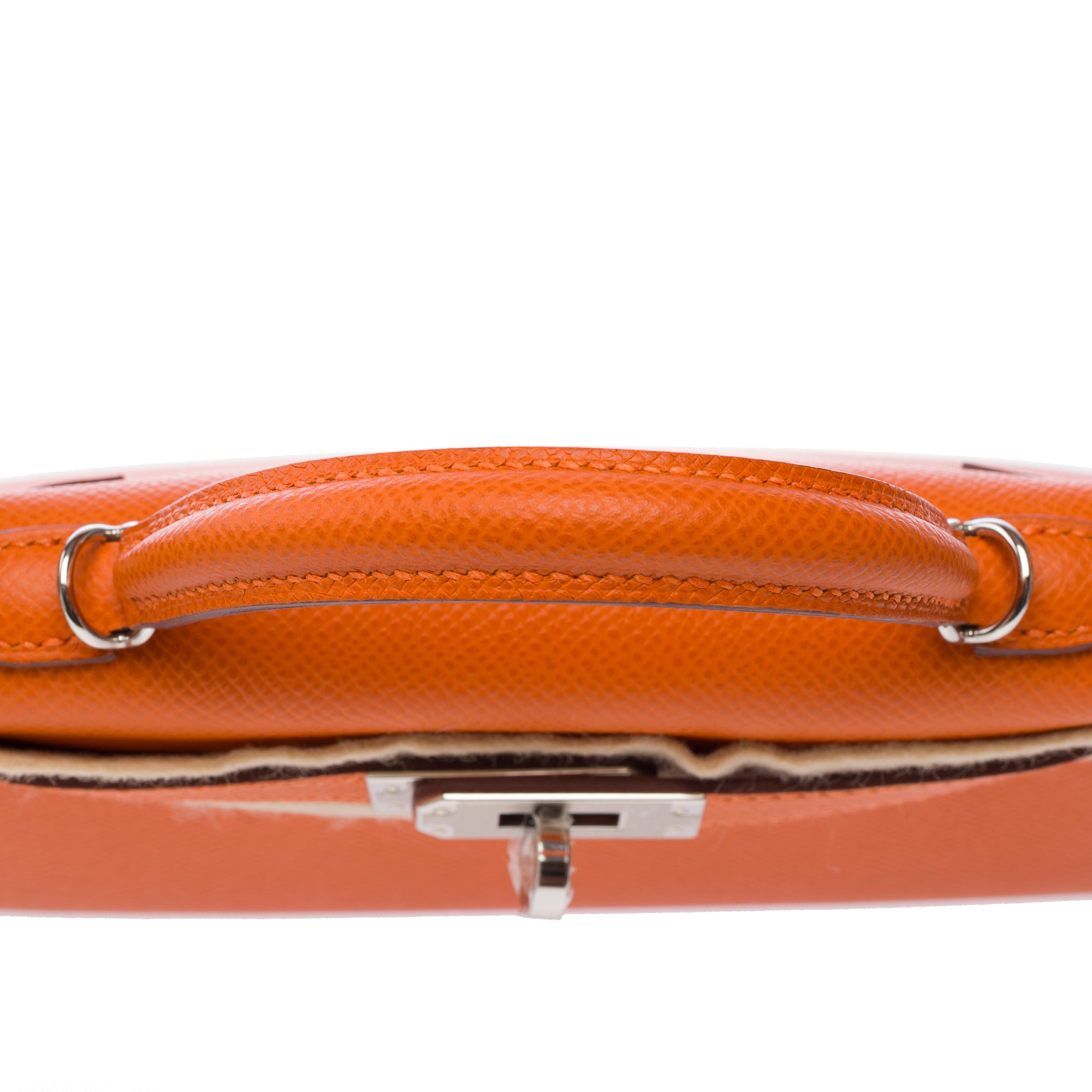 Sac HERMES Kelly Mini en Cuir Orange - 103285